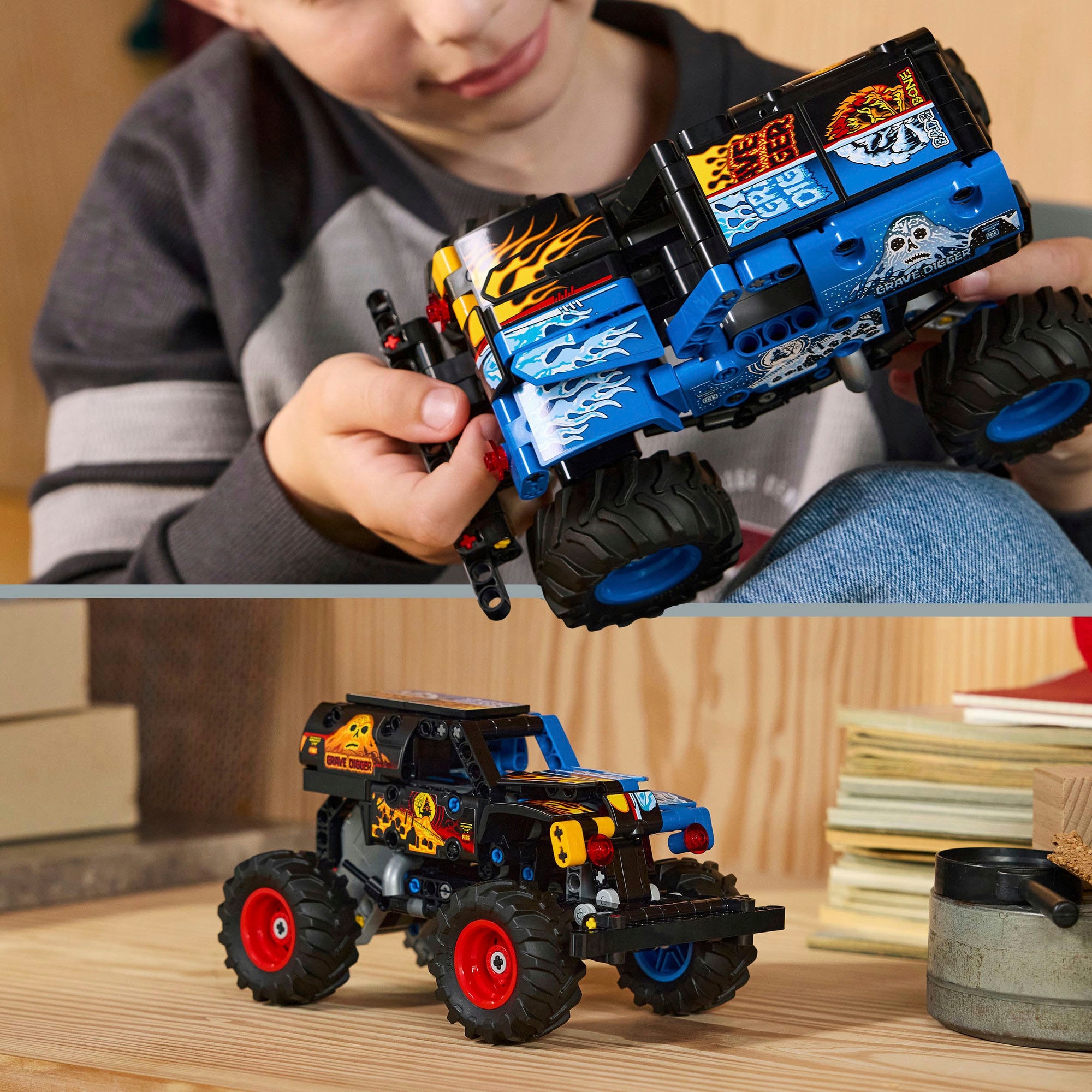LEGO® Pions de construction »Monster Jam Grave Digger Feuer und Eis (42219), LEGO Technic«
