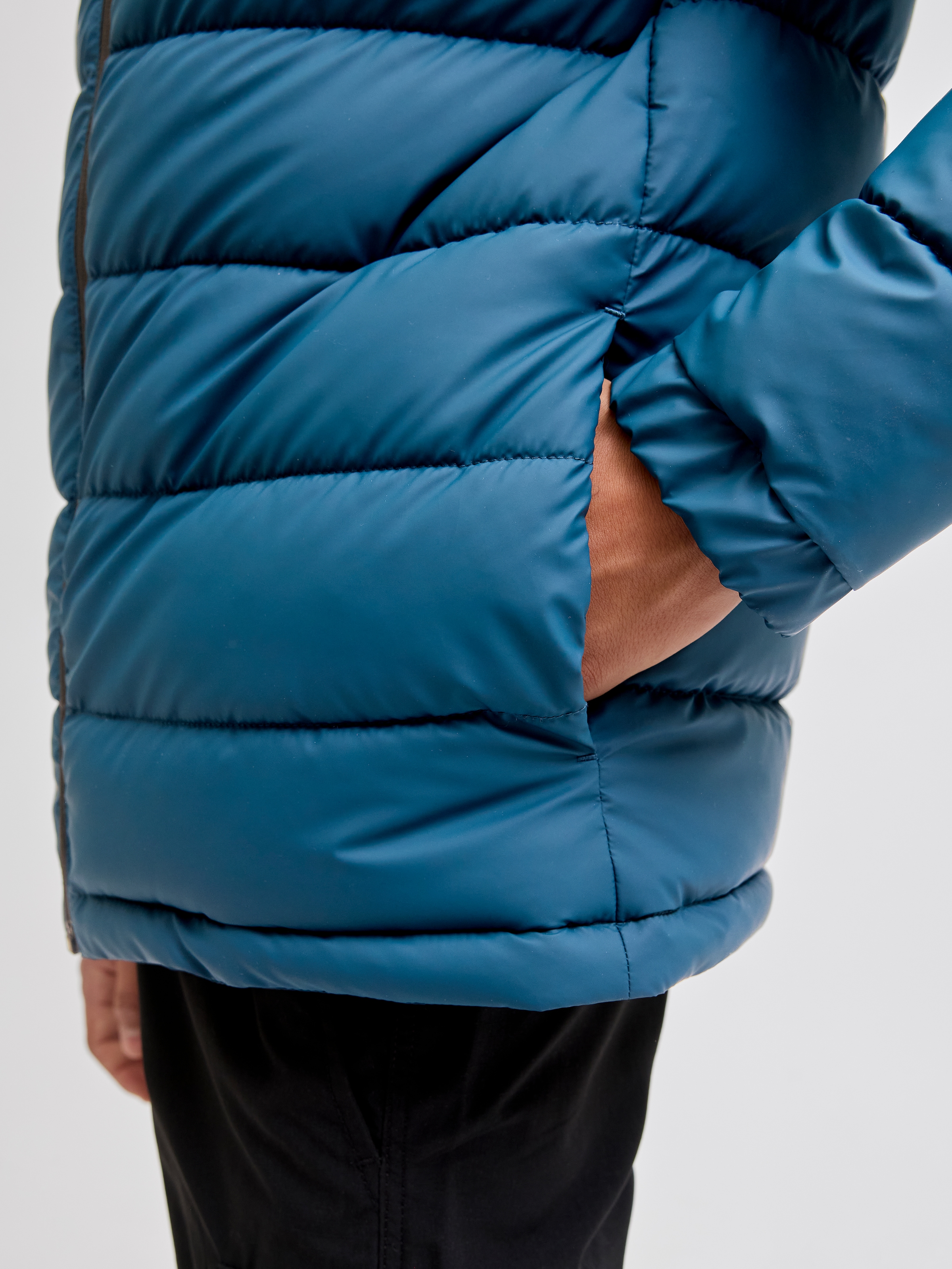 Jack & Jones Junior Veste matelassée »JCOPOINT PU PUFFER JACKET BF JNR« mit Kapuze
