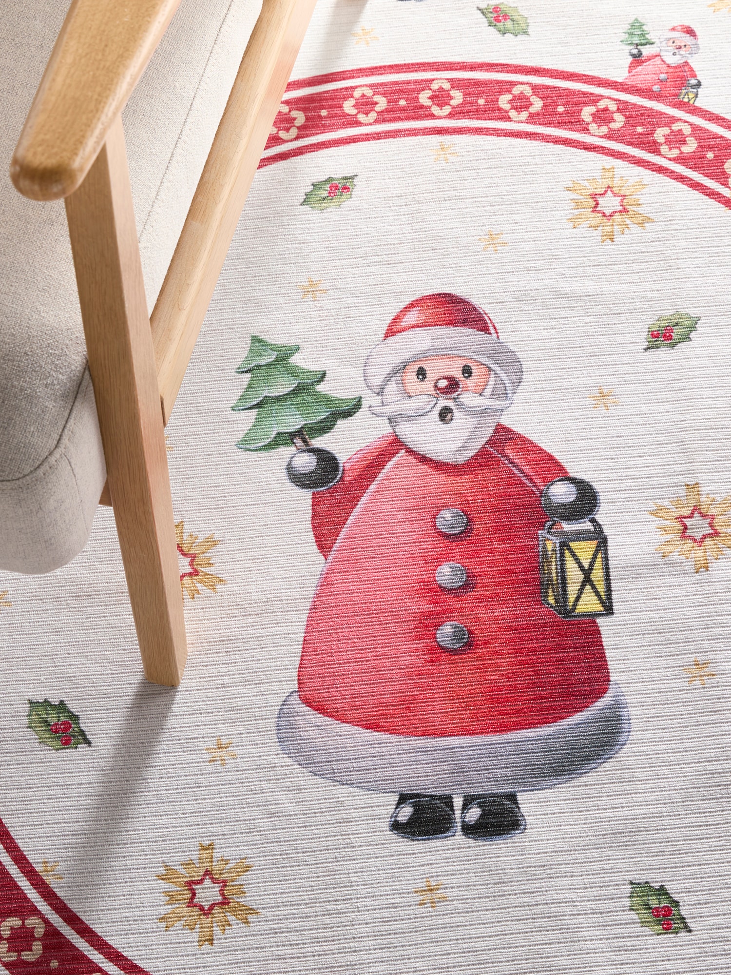 Villeroy & Boch Tapis »Toy's Delight Limited Edition Santa Claus« Rond 3 mm Höhe Limited Edition, Weihnachten, Wohnzimmer, Baumrock, Waschbar, Rund