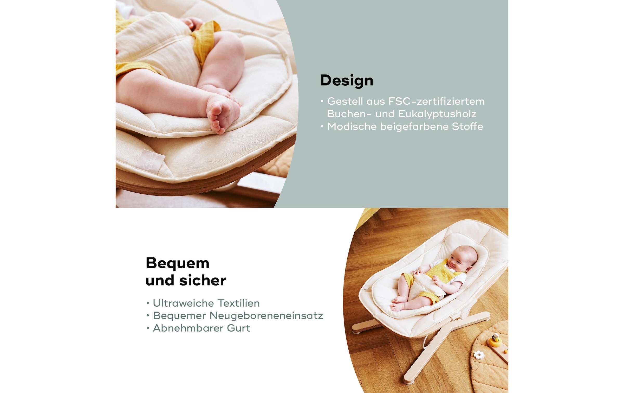 BABYMOOV Transat pour bébé »Swoon Flow« Mitwachsende Babywippe bis 18 kg