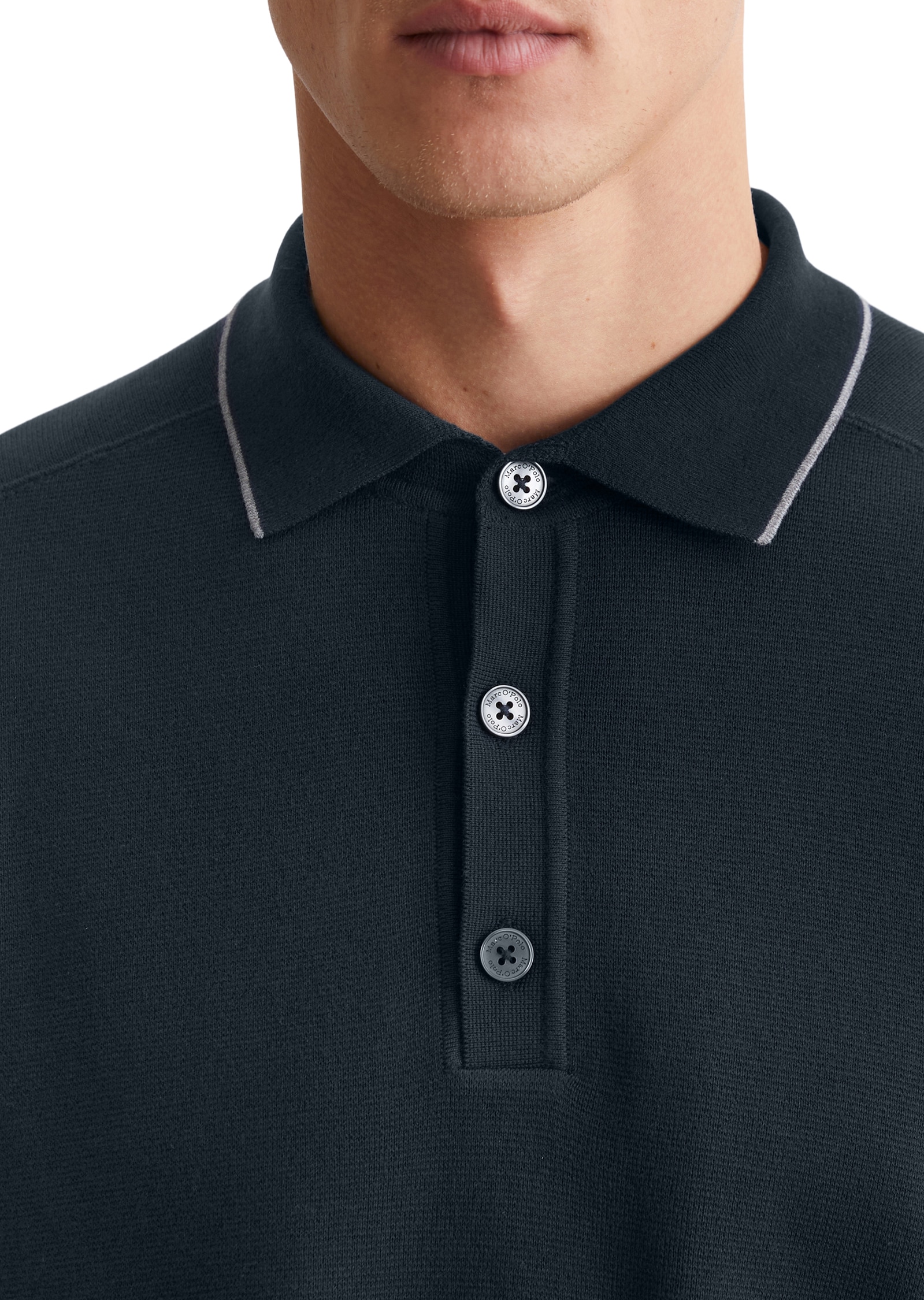 Marc O'Polo Polokragenpullover, elegante, dicht gestrickte Milano-Struktur