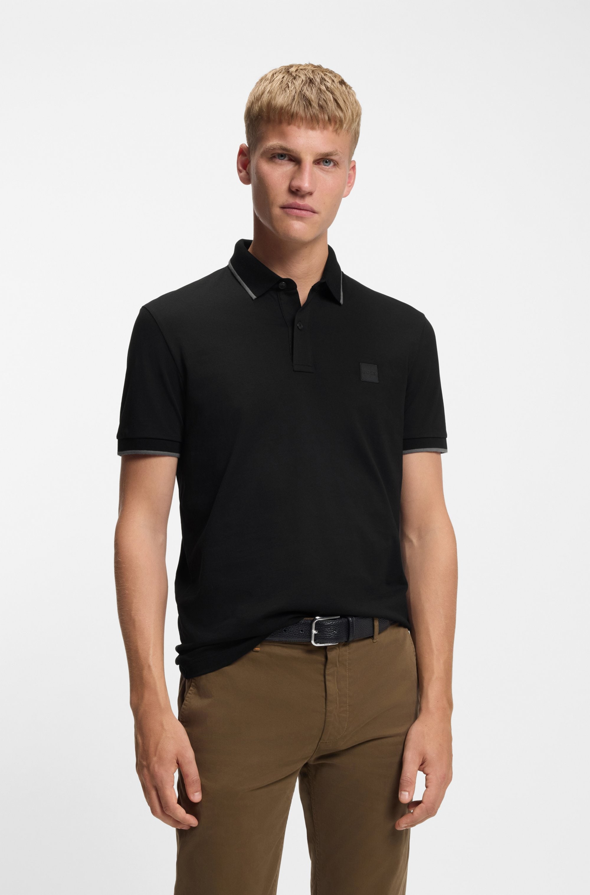 BOSS ORANGE Polo »Passertip« mit BOSS Logo-Badge