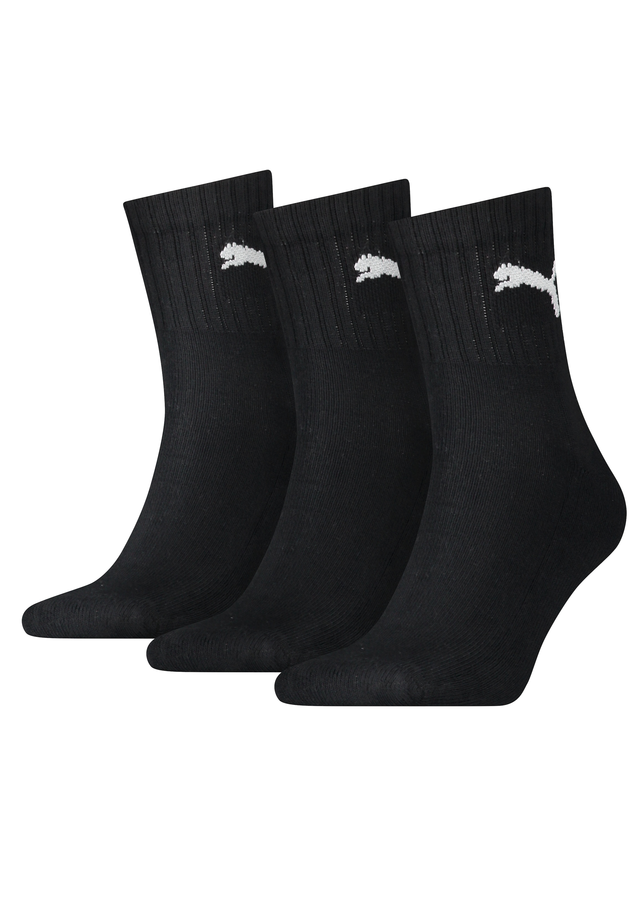 PUMA Sportsocken »short crew«, (3er-Pack), mit klassischer Rippe