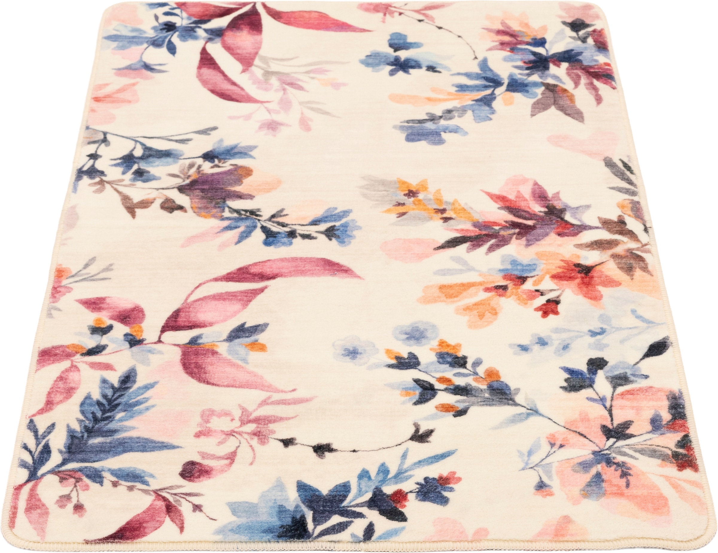 Gino Falcone Tapis de bain »Aquata GF-159, Badvorleger, Badezimmer Teppich« Höhe 7 mm revêtement antidérapant Badteppich, bedruckt, Blumen Design, rechteckig