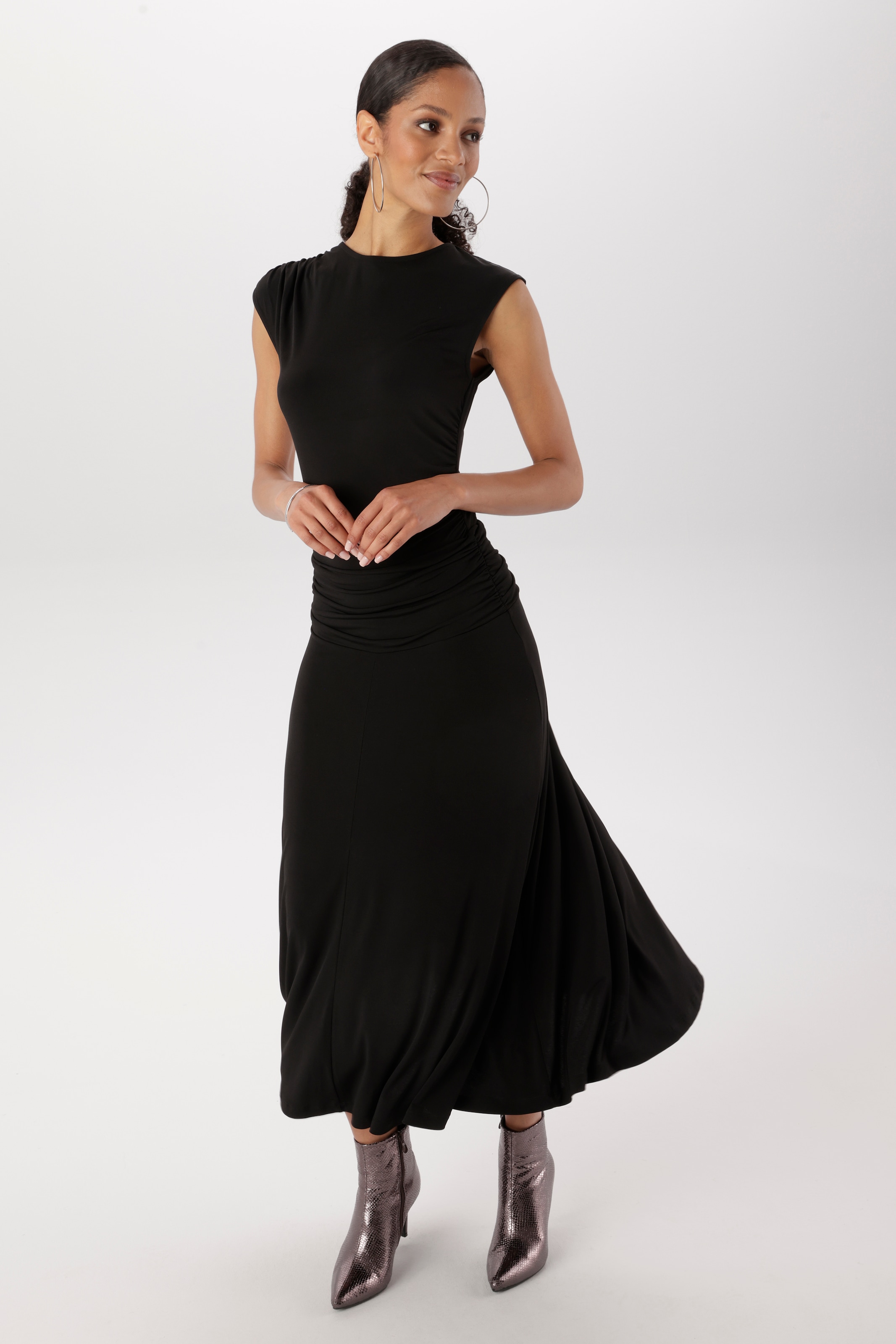 Aniston SELECTED Jupe midi froncé sur le côté à la taille - NOUVELLE COLLECTION