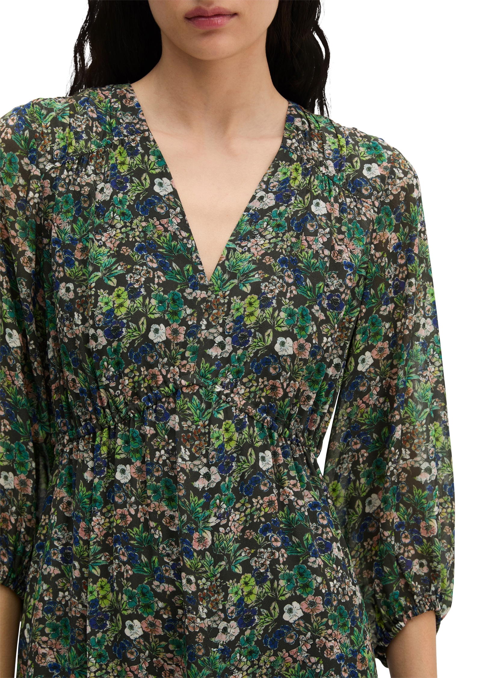 Image of Marc OPolo Sommerkleid Ohne Taschen flared aus bedruckter Viskose