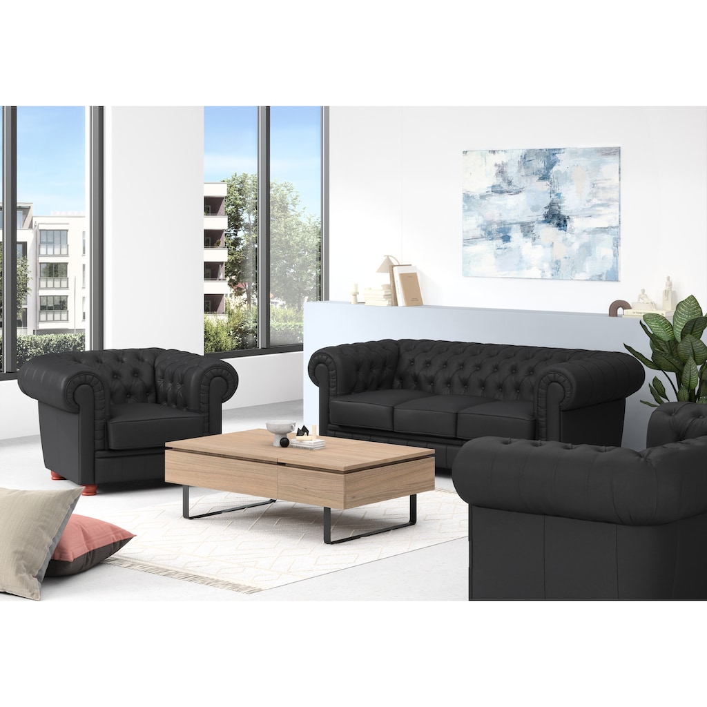 Max Winzer® Chesterfield-Sofa »Kent«, 3-Sitzer mit edler Knopfheftung, Breite 205 cm