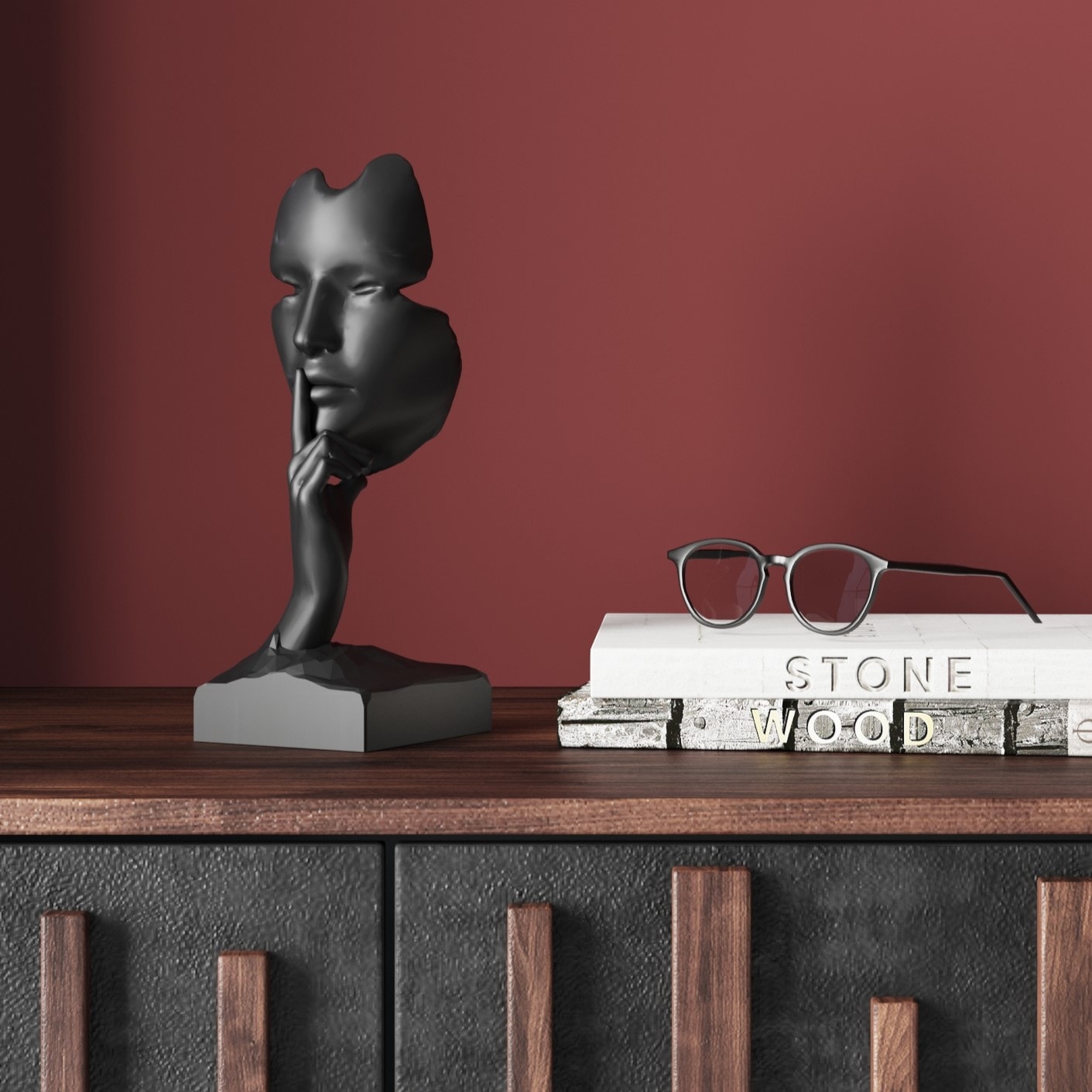 Kare Design Dekoobjekt »Deko Objekt Quiet Face Schwarz 31cm«