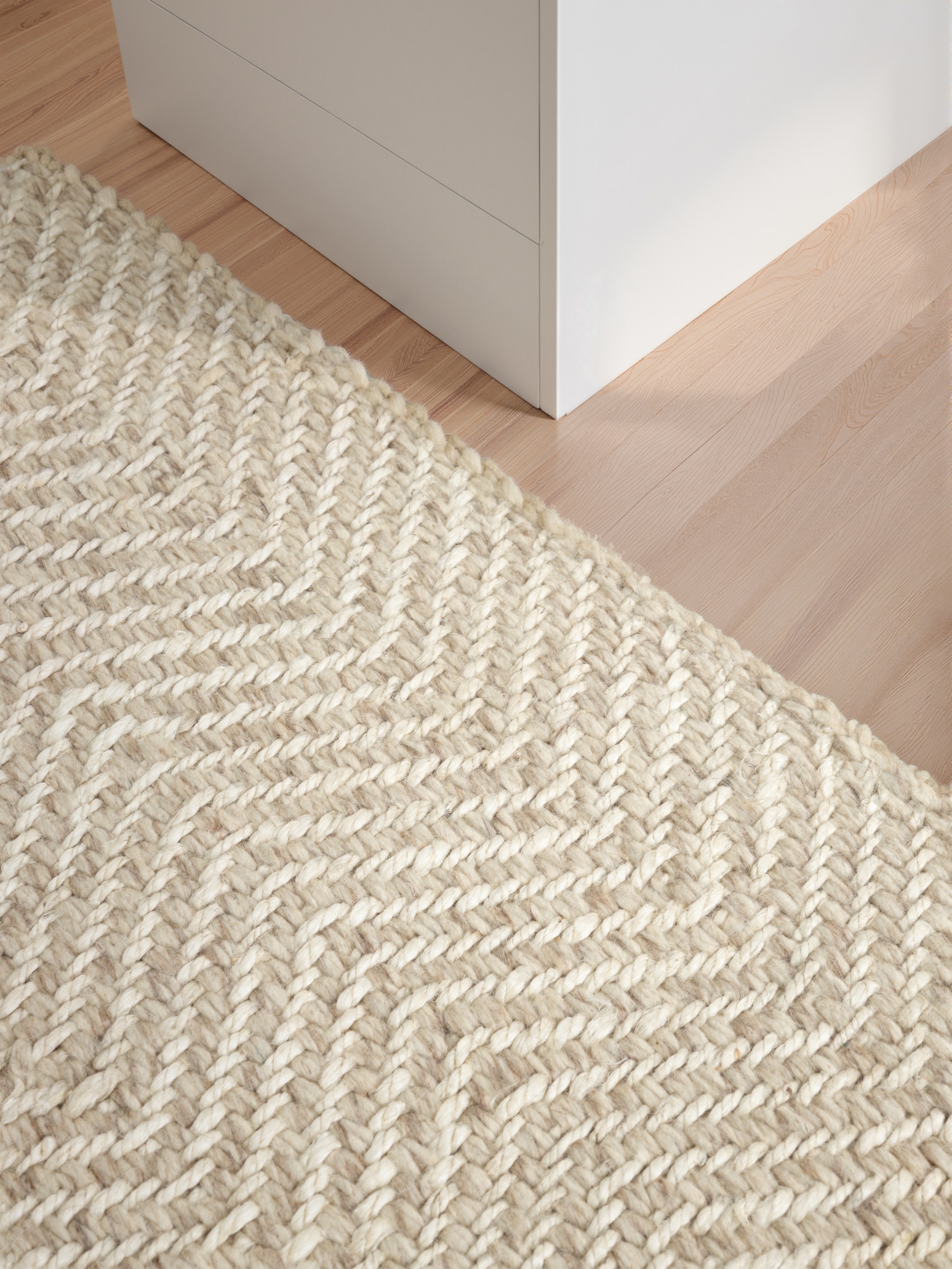 ELLE DECORATION Wollteppich »Majoli,  auch als Läufer«, rechteckig, 10 mm Höhe, Herringbone, Wolle, Jute, Natur, Wohnzimmer, Schlafzimmer, Boho,Skandi