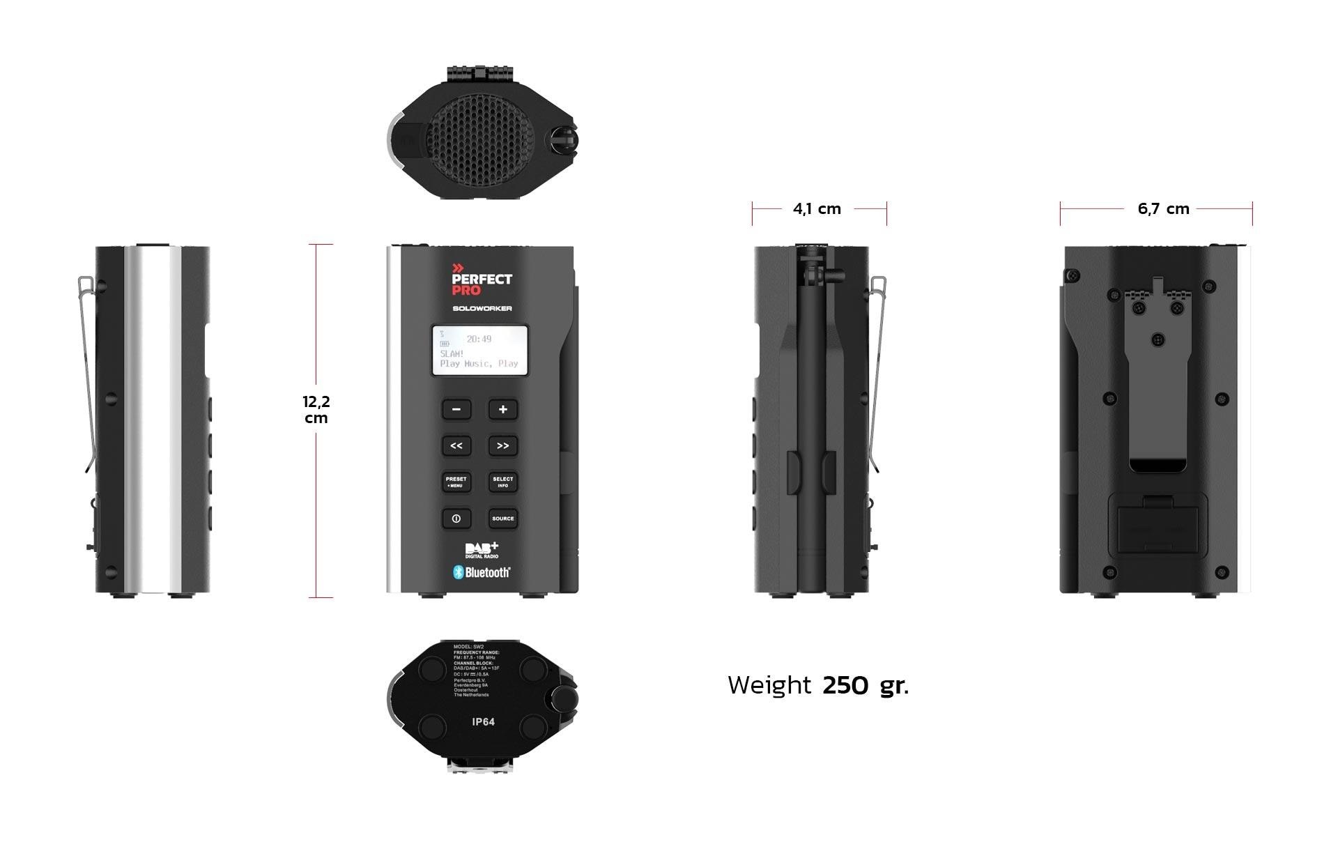 PerfectPro Digitalradio (DAB+) »SOLOWORKER«, Display, Equalizer, Senderspeicher