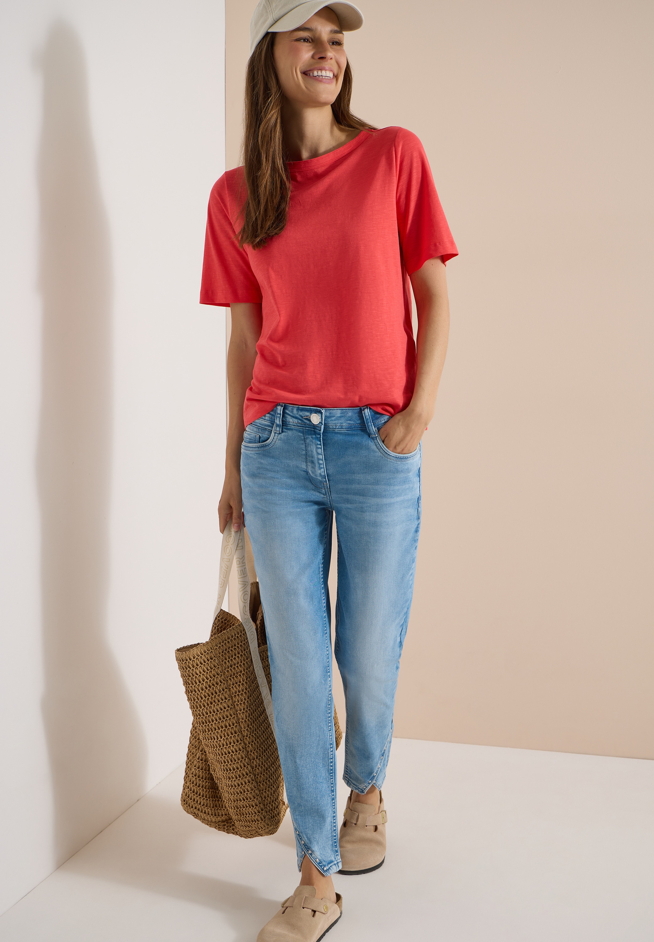 Cecil Jeans droit »Style Scarlett« avec détails cloutés / style 5 poches / stretch