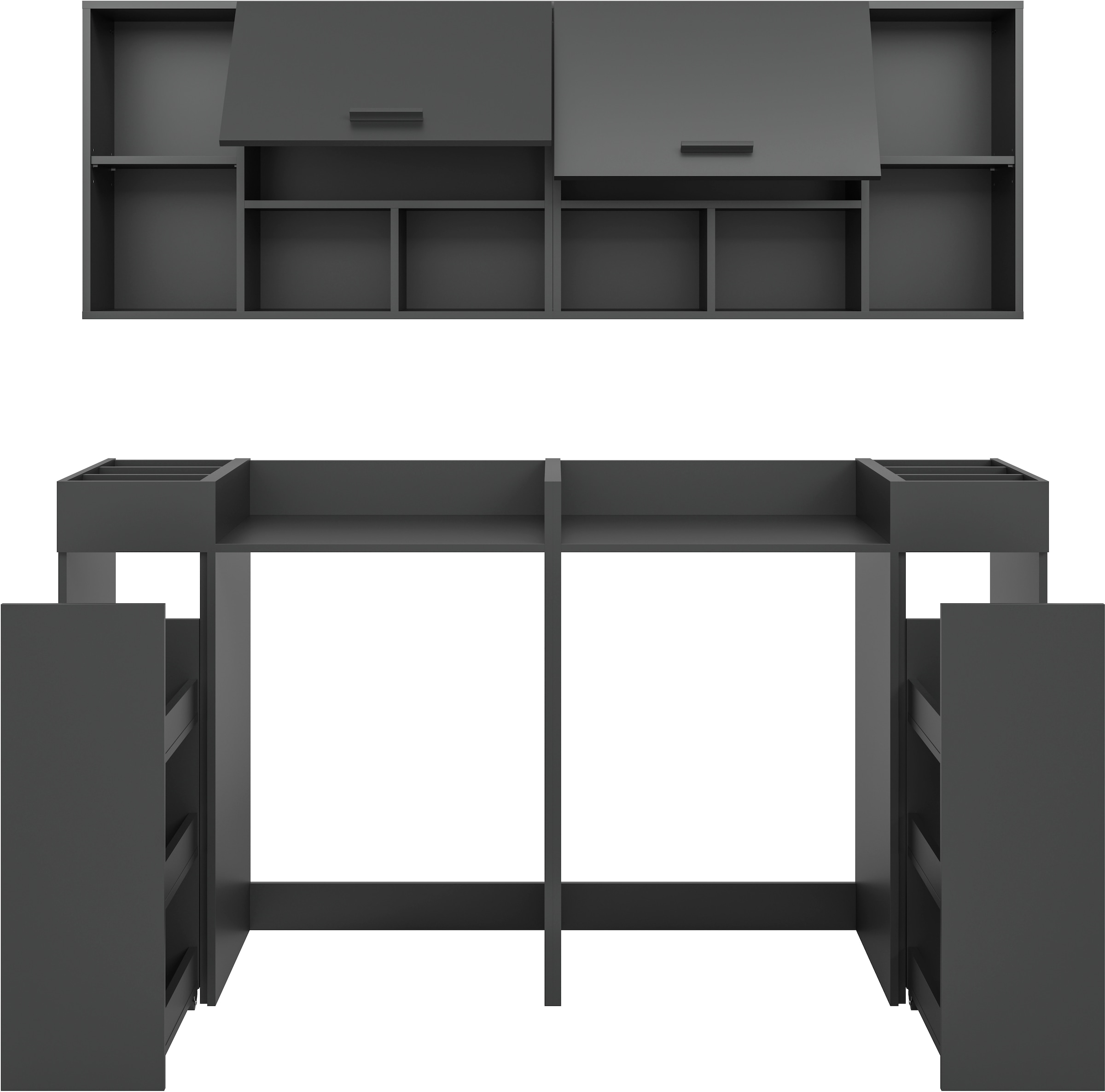 welltime Ensemble de meubles de salle de bain »FALAS, TOPSELLER!, 6-teilig, Hauswirtschaftsraum Set, Breite 190 cm« Set, 2x Waschmaschinenumbauschrank, 2x Standregal & 2x Hängeschrank, 6 cuis tlg.