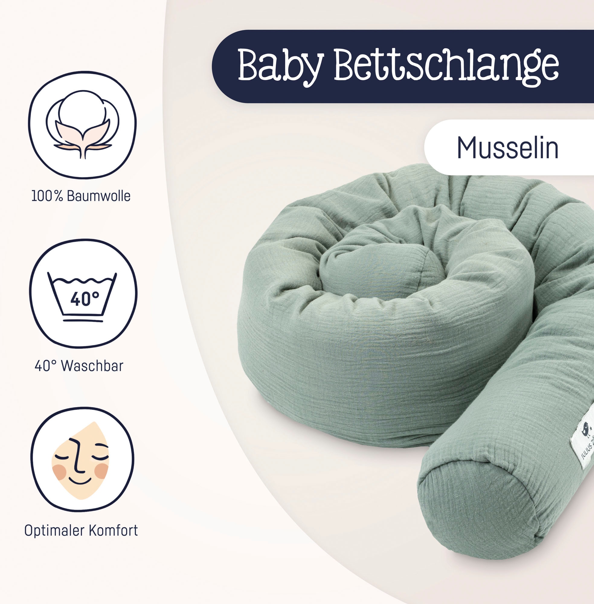 Julius Zöllner Nestchenschlange »Musselin, grün«, Made in Germany