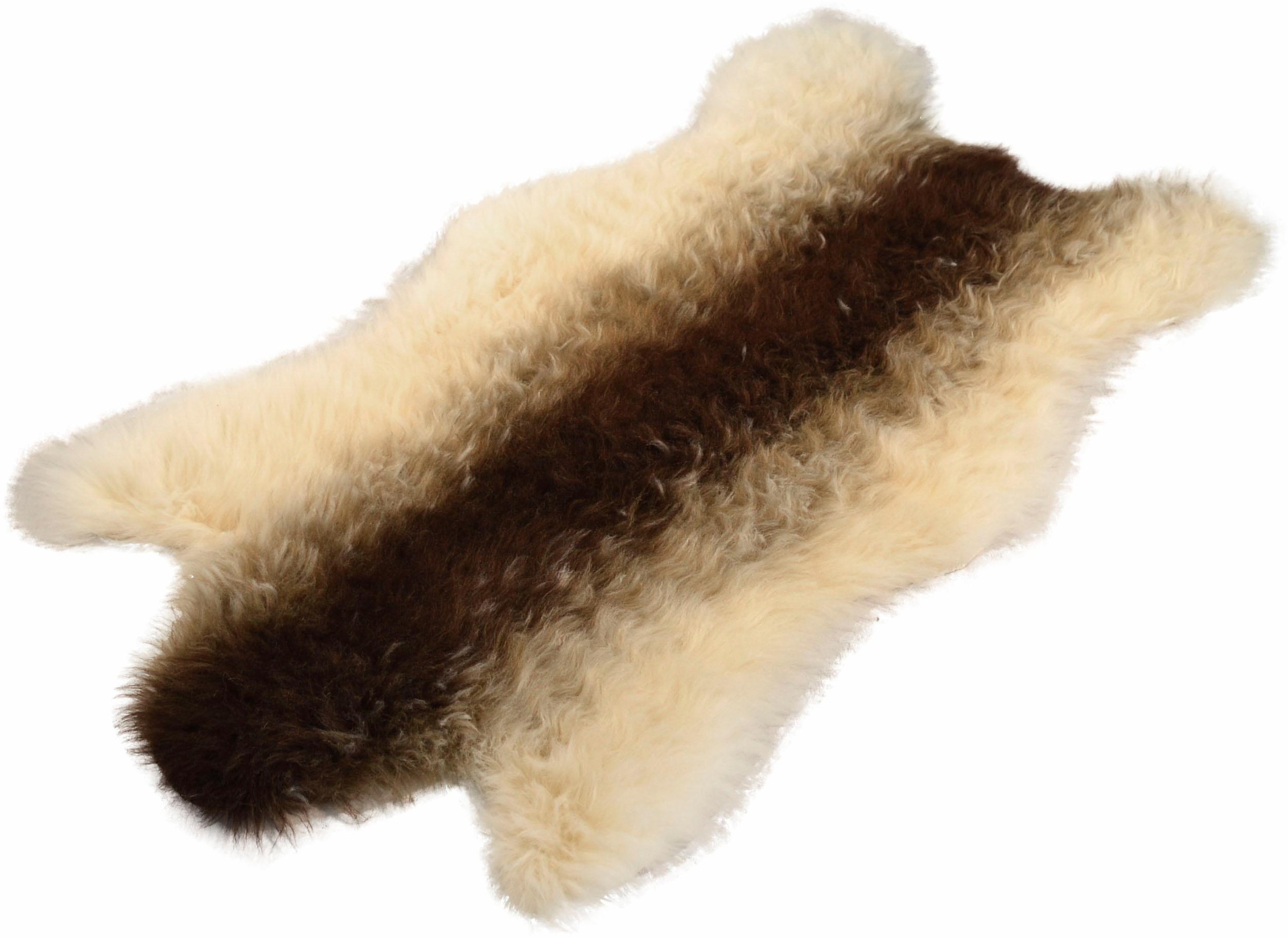 Image of KiNZLER Fellteppich »Fell Streifen«, fellförmig, 70 mm Höhe, Kunstfell, synthetischer Flokati, waschbar, ideal im Wohnzimmer & Schlafzimmer bei Ackermann Versand Schweiz