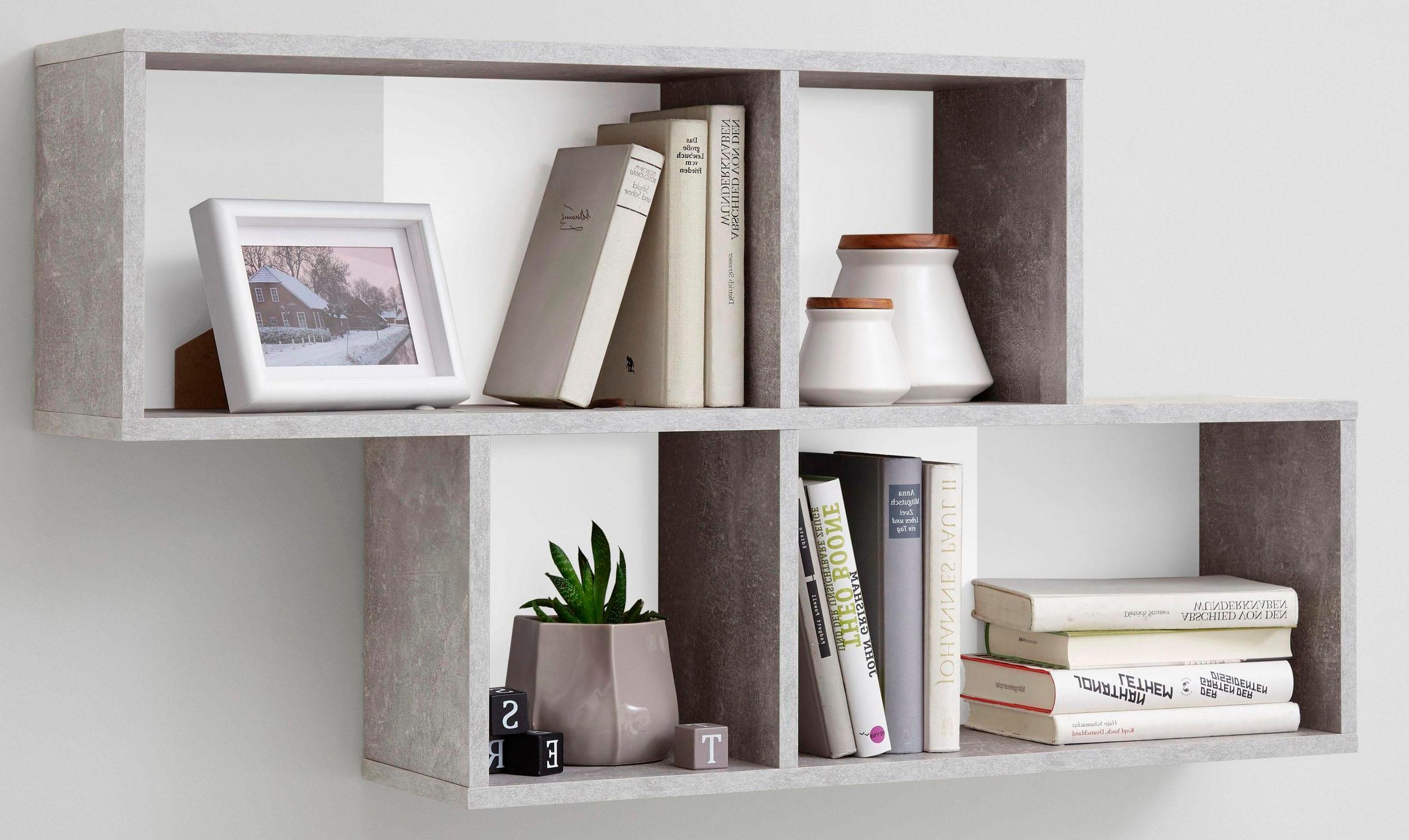FMD Wandregal »Nora«, Regal kompakt für Bücher und Accessoires, 100 cm breit, 53 cm hoch
