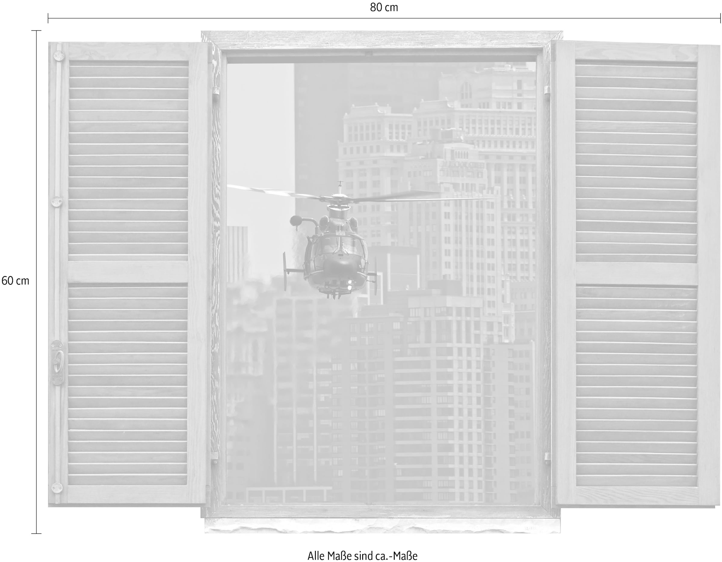 queence Wandtattoo »Grossstadt« Wandsticker, Wandbild, selbstklebend, 3D, Fenster