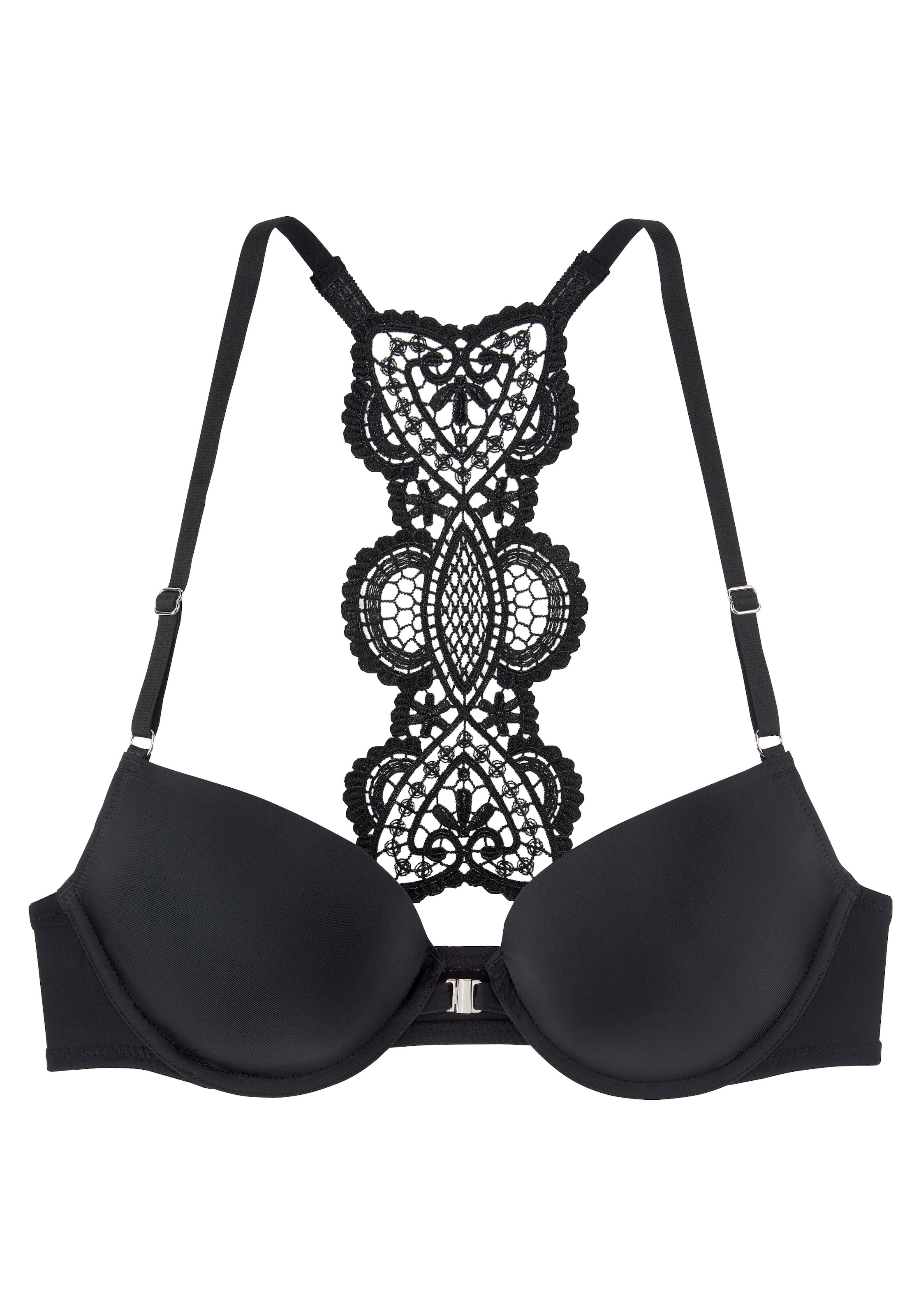 LASCANA Push-up-BH »Alicia«, Spitzenrücken mit Stickerei Motiv, Dessous