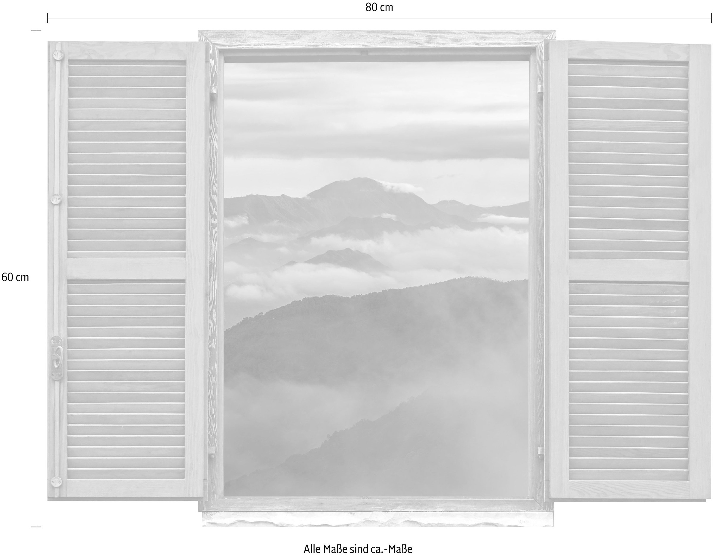 queence Wandtattoo »Panoramablick über die B« Wandsticker, Wandbild, selbstklebend, 3D, Fenster