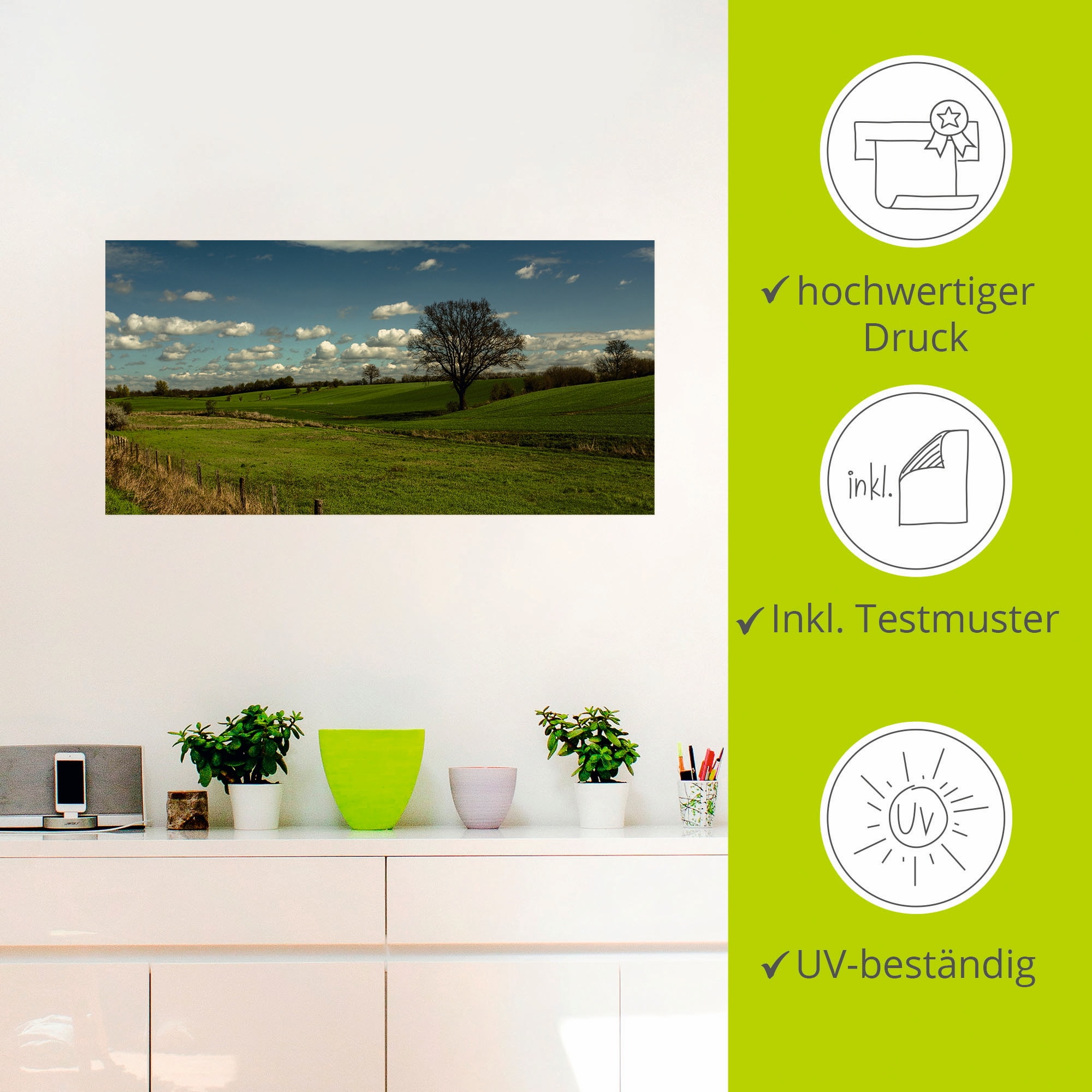 Artland Wandbild »Natur pur«, Felder, (1 St.), als Leinwandbild, Wandaufkleber in verschied. Grössen