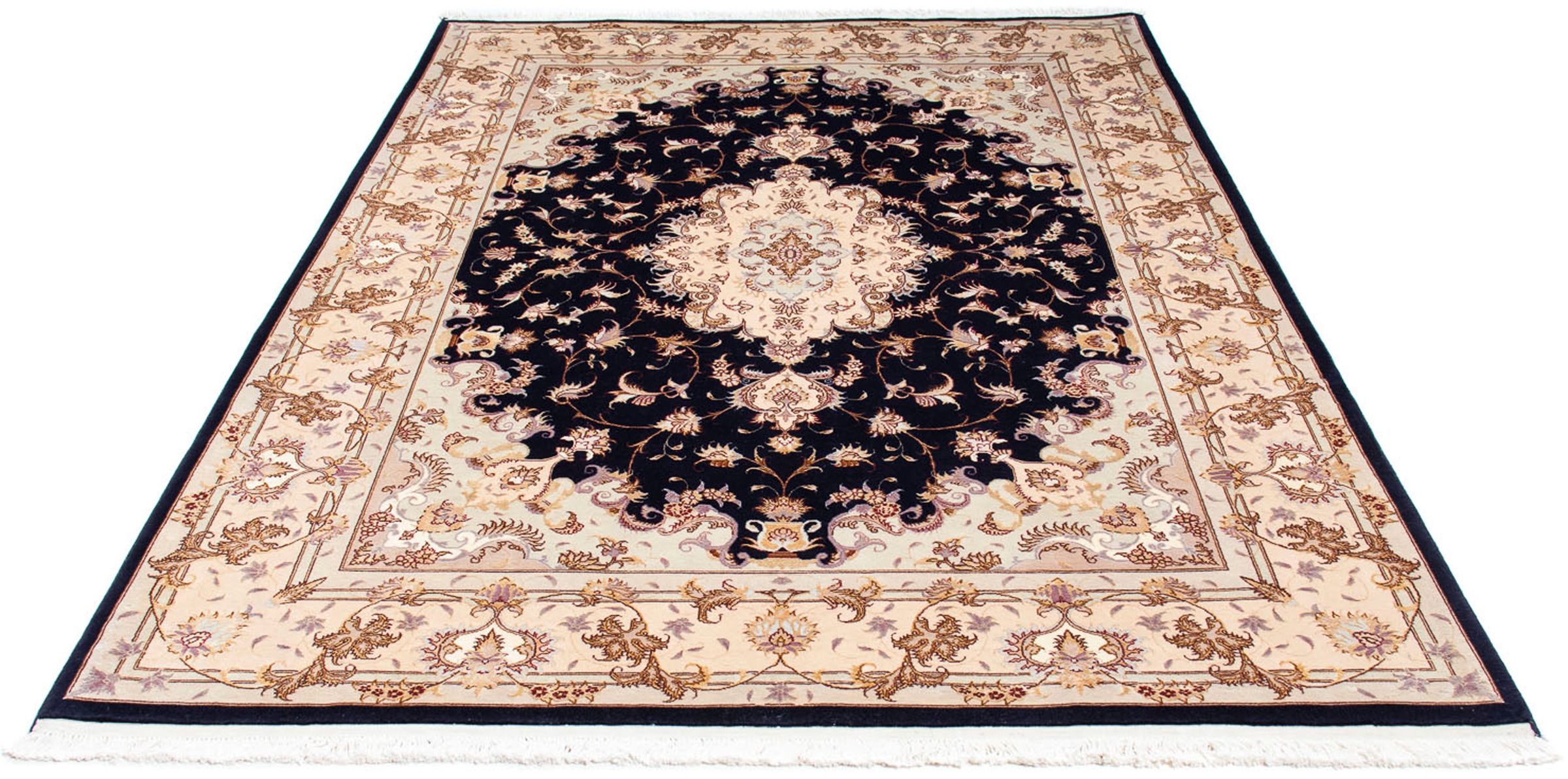 Image of morgenland Orientteppich »Perser - Täbriz - Royal - 240 x 167 cm - dunkelblau«, rechteckig, 7 mm Höhe, Wohnzimmer, Handgeknüpft, Einzelstück mit Zertifikat bei Ackermann Versand Schweiz
