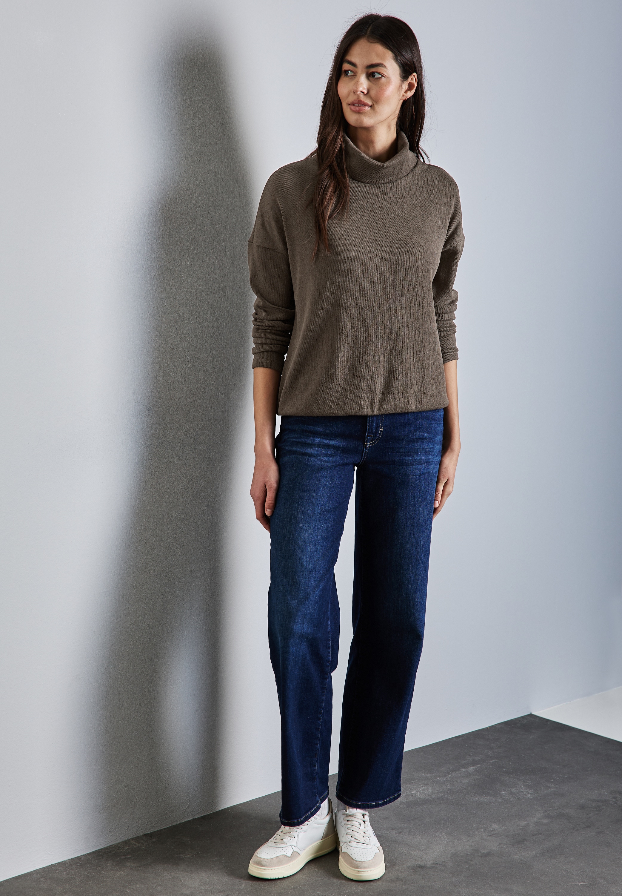 STREET ONE Rollkragenpullover, mit Struktur