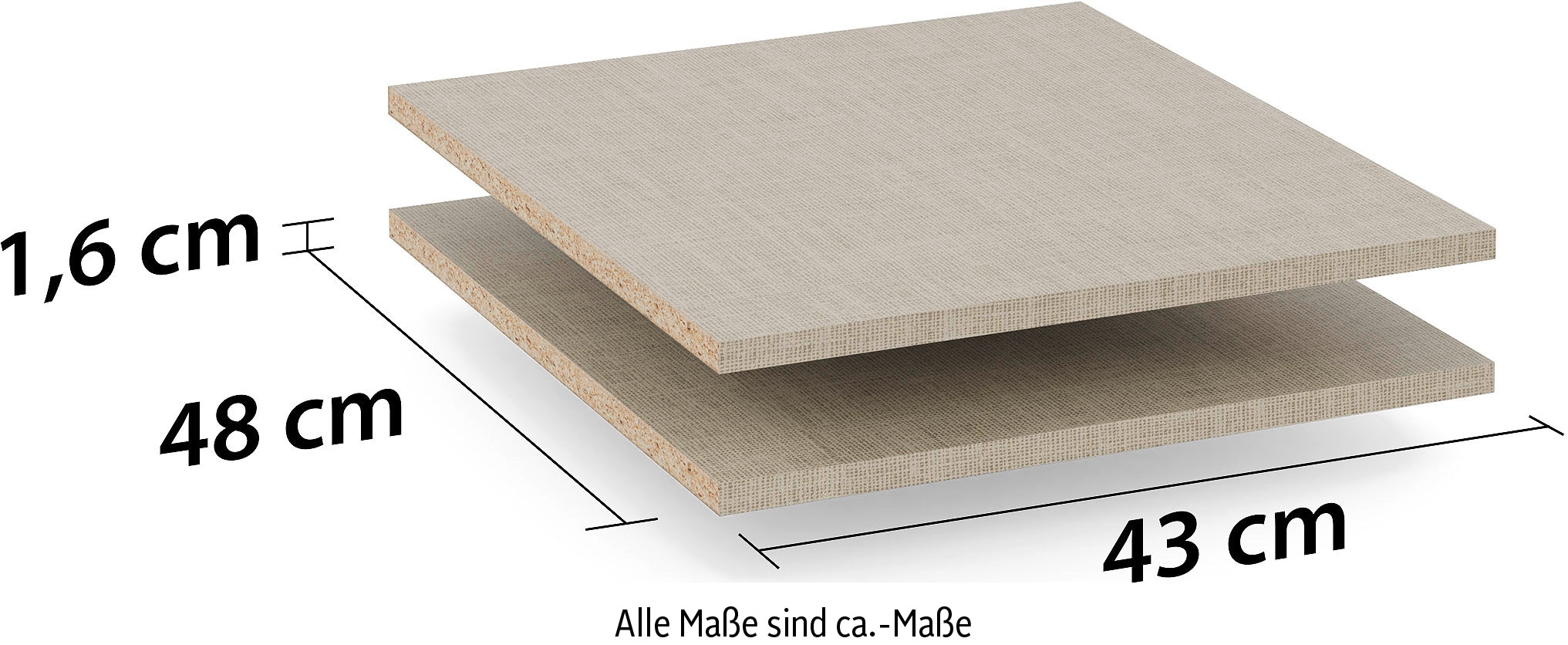 rauch Einlegeboden »Zubehör für Rauch-Schwebetürenschränke ORANGE«, 2er-Set Breite 43 cm, Tiefe 48 cm