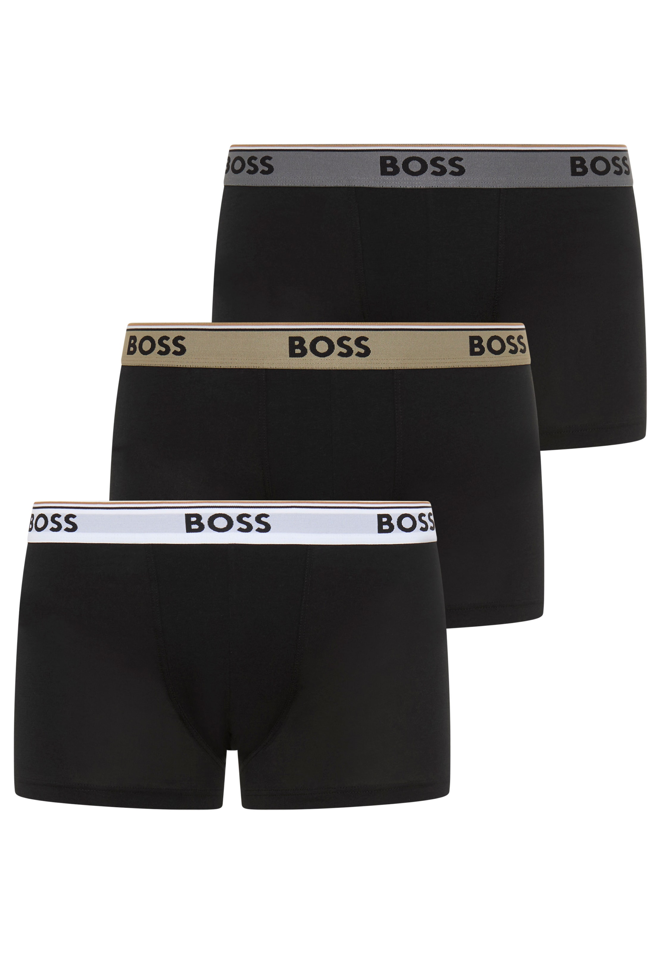 BOSS Trunk Packung, 3 Stk. aus Stretch-Baumwolle mit Logo-Bund, mittlere Bundhöhe
