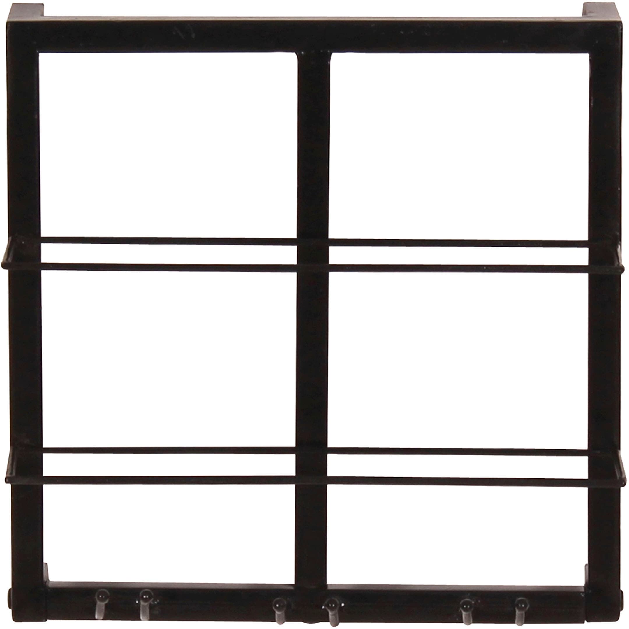SIT Étagère murale »Bled 2-teilig aus Metall für 2 Flaschen & 6 Gläser – Antikschwarz« Casier à vin et porte-verres pour décoration murale flexible