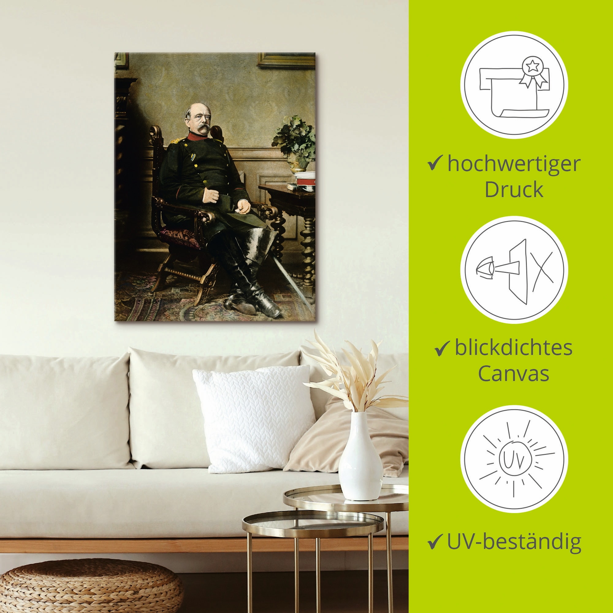Artland Wandbild »Otto von Bismarck«, Menschen, (1 St.), als Leinwandbild, Poster in verschied. Grössen