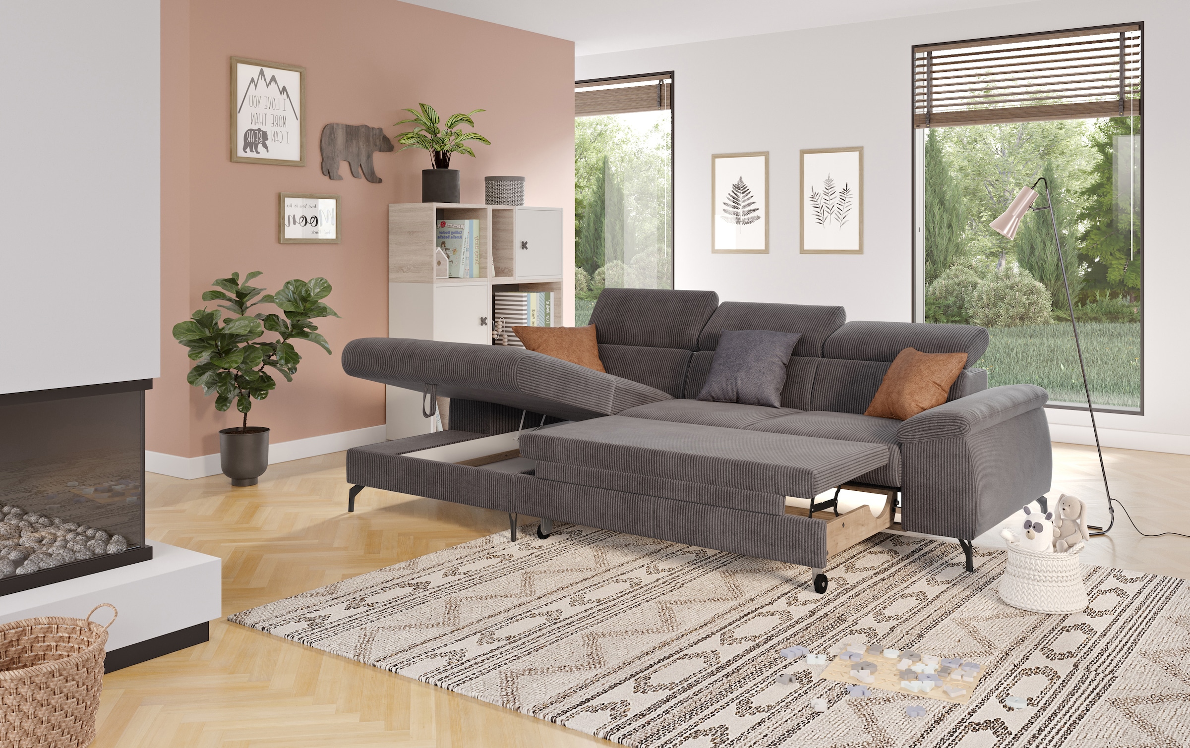 COTTA Ecksofa »Kitty L-Form«, mit Kopfteilverstellung, wahlweise mit Bettfunktion & Bettkasten