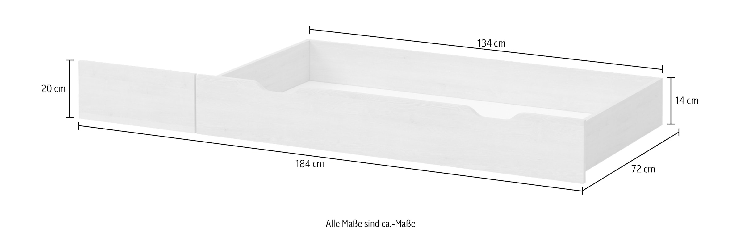 GOODproduct Bettschubkasten »Evergreen,Schublade auf Rollen für ausreichend Stauraum unter dem Bett« Ergänzung für das Bett Evergreen
