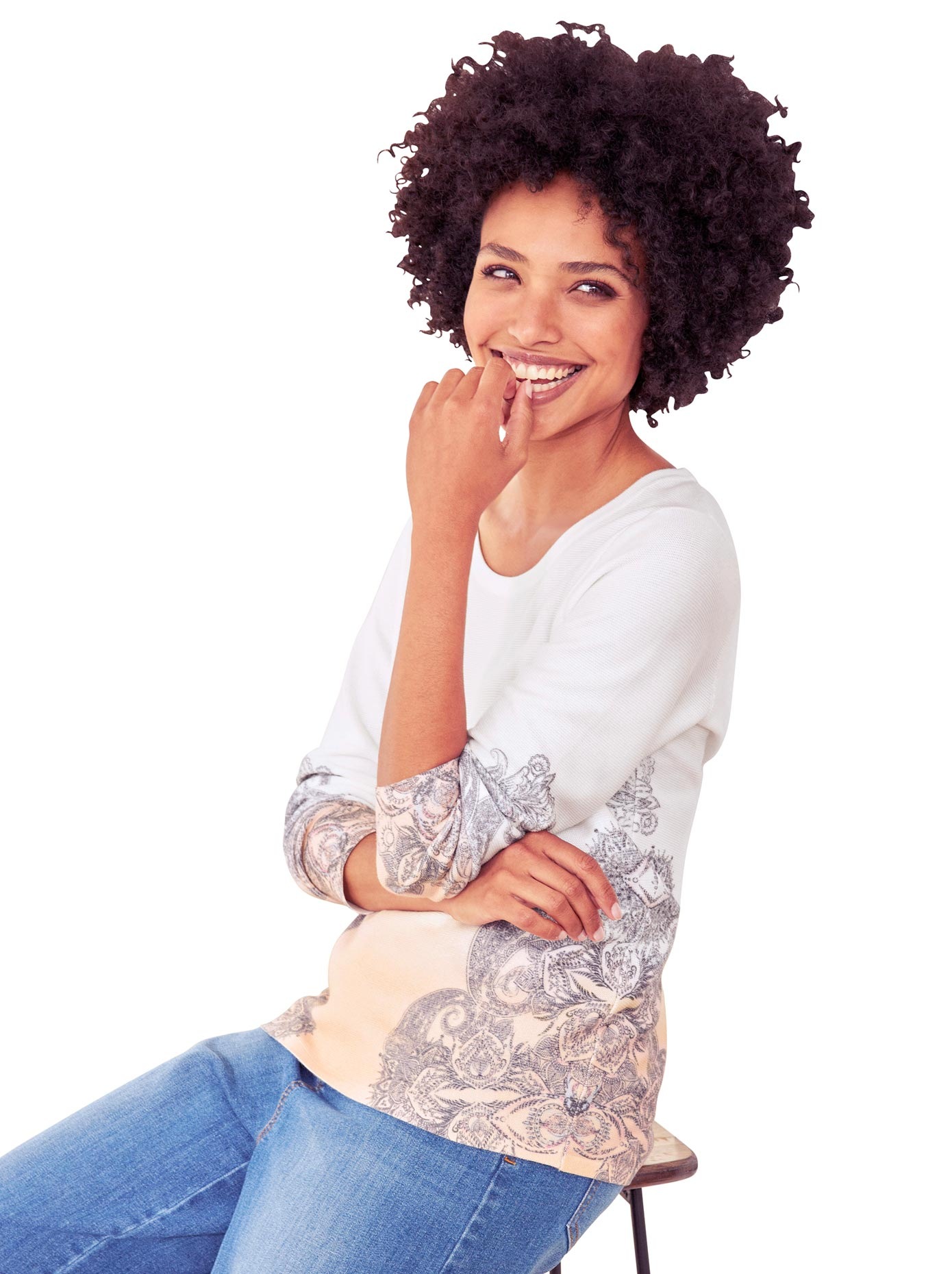 Image of LINEA TESINI by Heine Rundhalspullover »Druck-Pullover« bei Ackermann Versand Schweiz