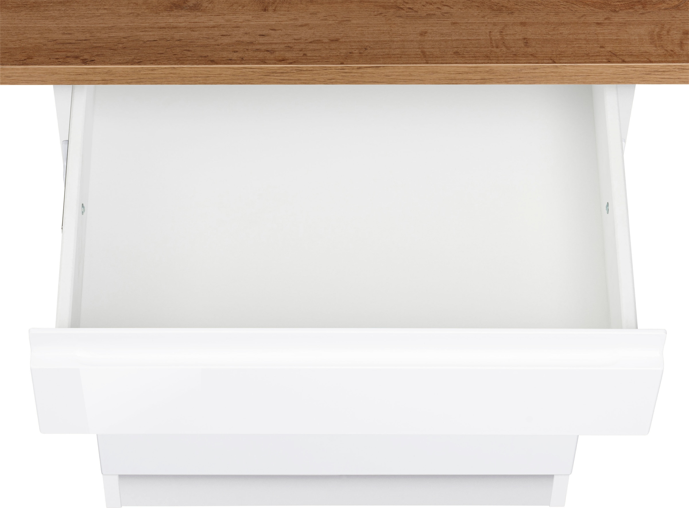 KOCHSTATION Küchenzeile »KS-Virginia,neu in verbesserter Ausführung« Arbeitsplatte 38 mm stark, Stauraum, Softclose,  Breite 210 cm,Soft-Close,wahlweise mit E-Geräten