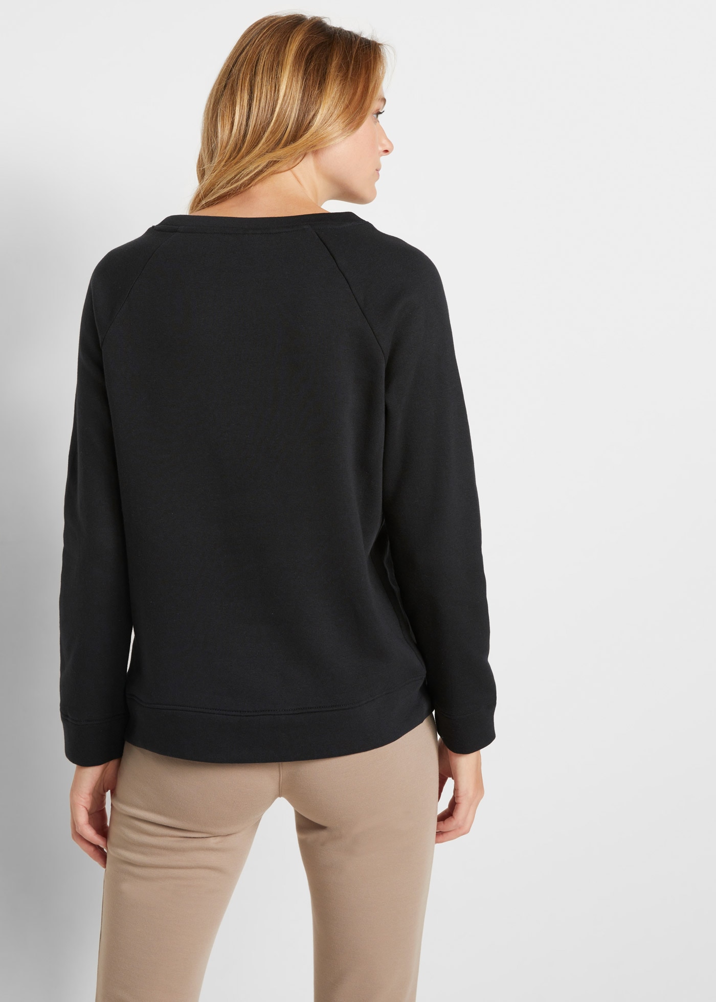 bonprix Sweat-shirt »Sweatshirt«, Col rond classique, coupe confortable, sans fermeture
