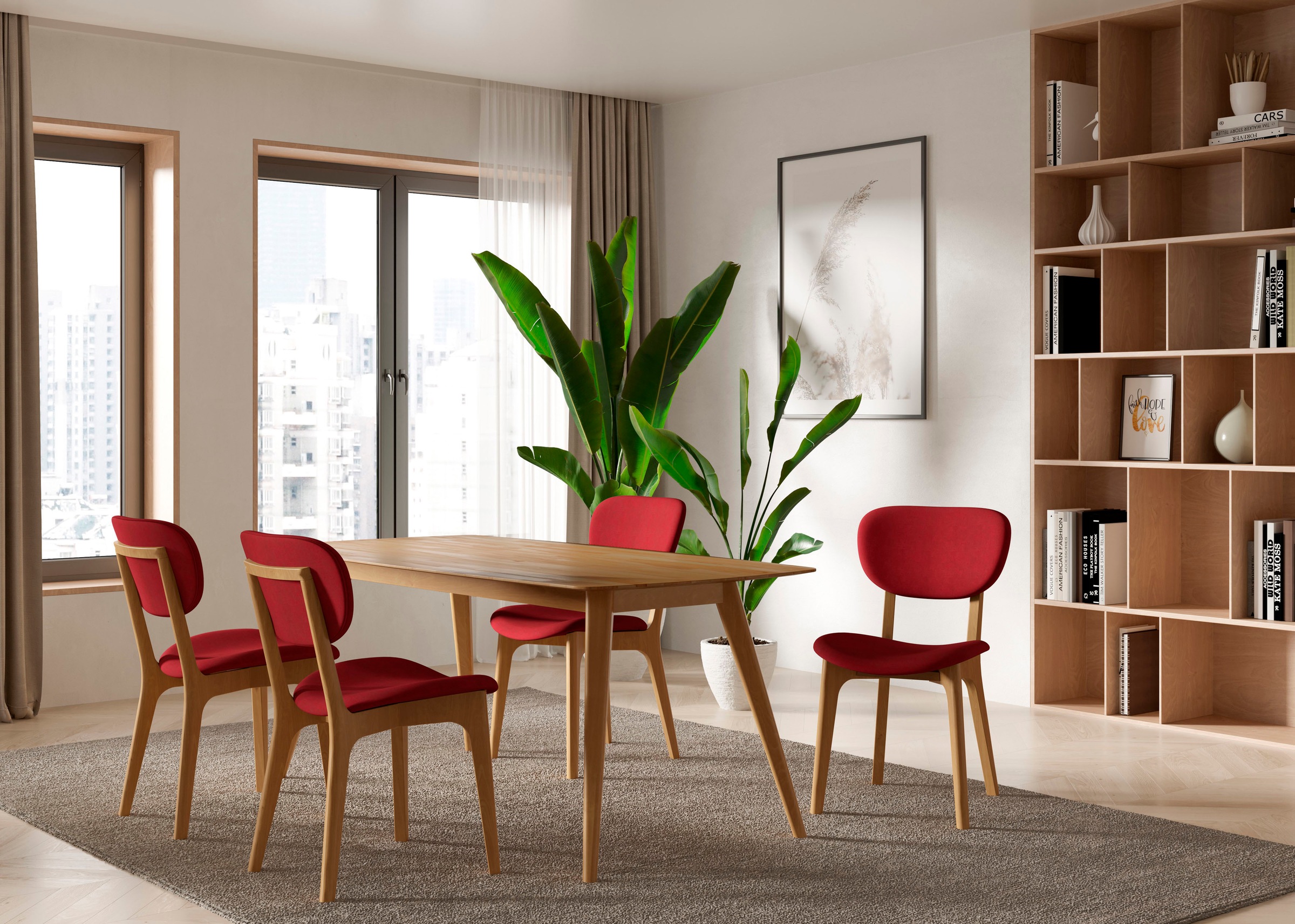 INOSIGN Stuhl »COZY Made in Italy« (Set) 2 Stk. Microfaser Gestell in Buche, Kirsch- oder Nussbaum, Massivholz, Design Stuhl