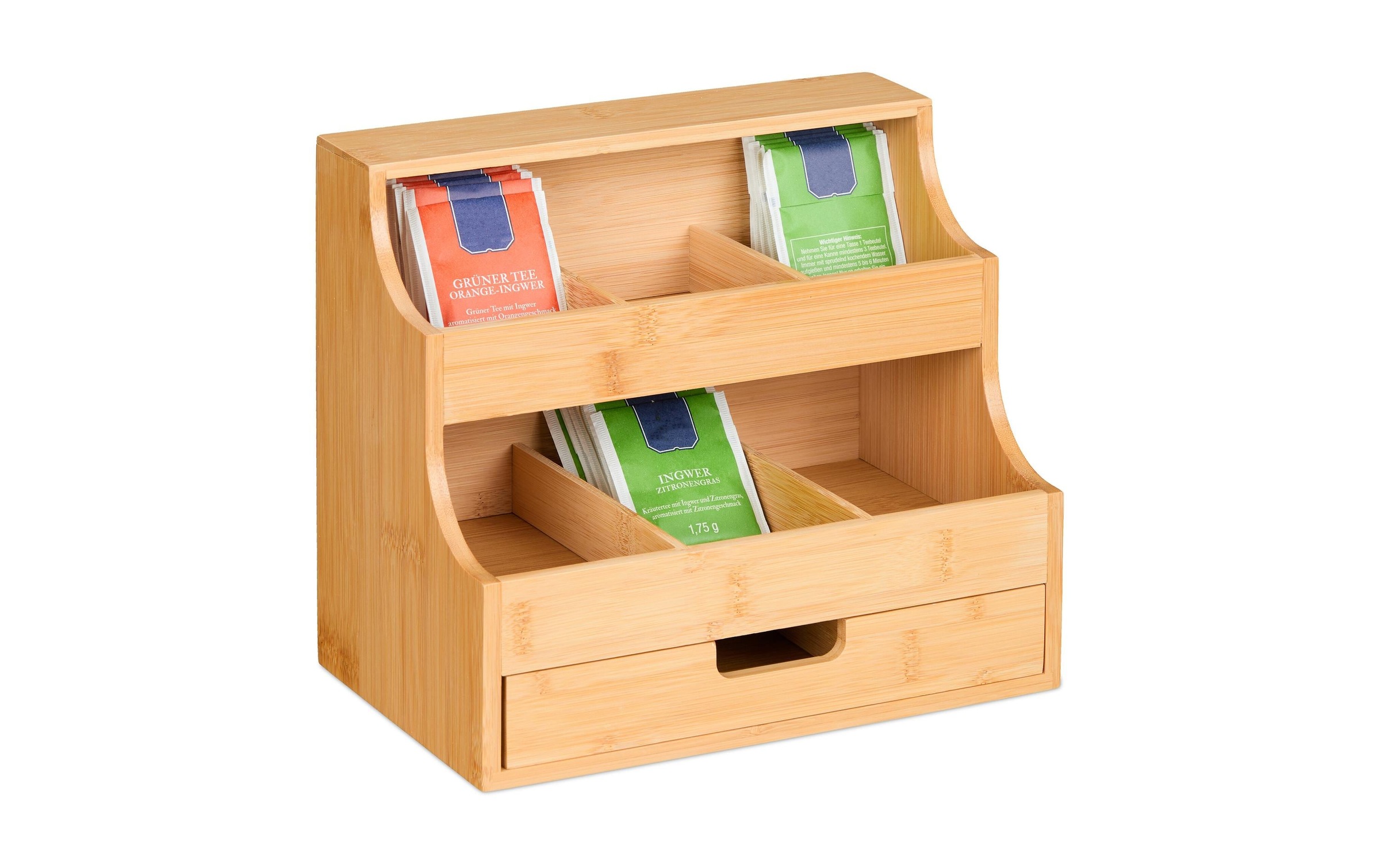 Image of relaxdays Teebox "mit Schublade 9 Fächer" 1 Stk. tlg.