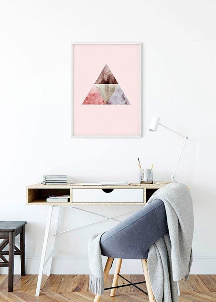 Image of Komar Bild "Triangles Top Red" Formen Kunst 1 Stk. tlg. Wandbild zur Dekoration - ohne Rahmen