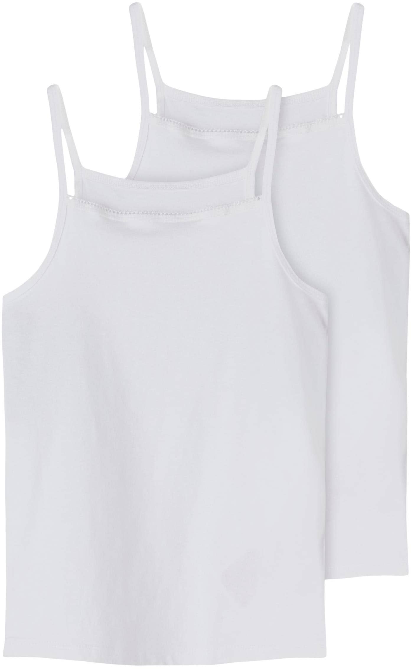 Image of Name It Unterhemd "NKFSTRAP für Mädchen mit Spaghettiträgern im 2er-Pack" Packung, 2 Stk. unifarben, casual, körpernah, Baumwollmischung, Rundhals