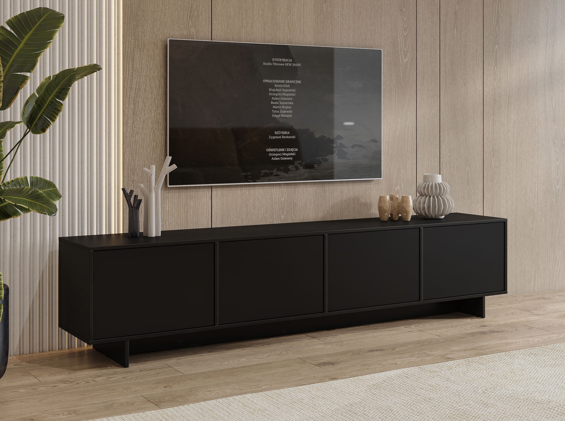 GOODproduct Lowboard »Tatami, Modernes griffloses TV-Board, Breit 220,50cm, TV-Schrank« TV-Schrank, TV-Board mit viel Stauraum, push-to-open-Funktion
