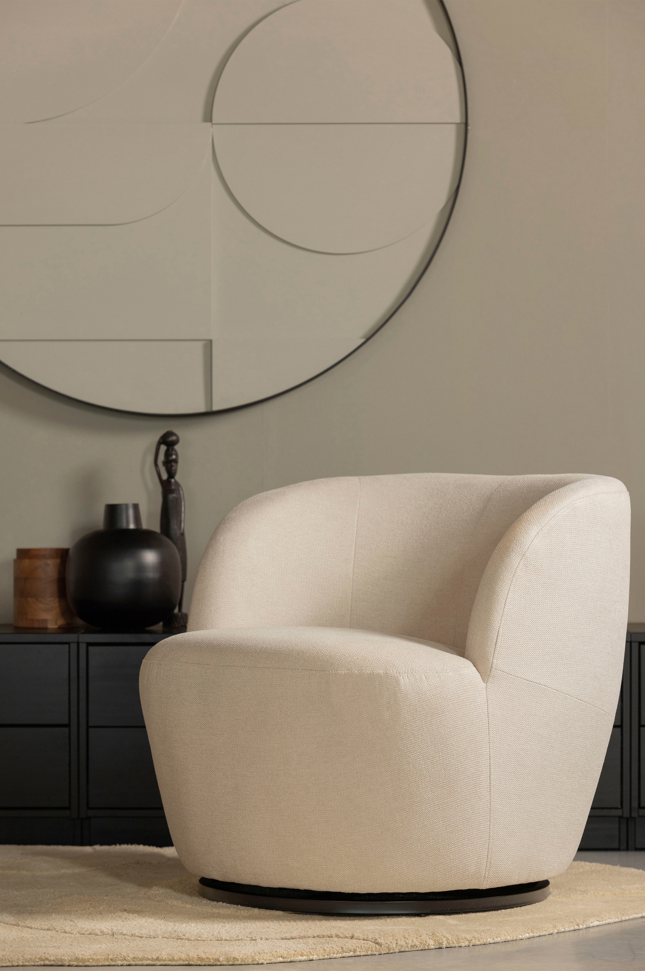 WOOOD Fauteuil pivotant »Serra Mischgewebe Bezug mit Drehmechanismus H 68 x B 70 x T 77 cm« Faible résistance à l'usure, capacité de charge 120 kg, entièrement monté