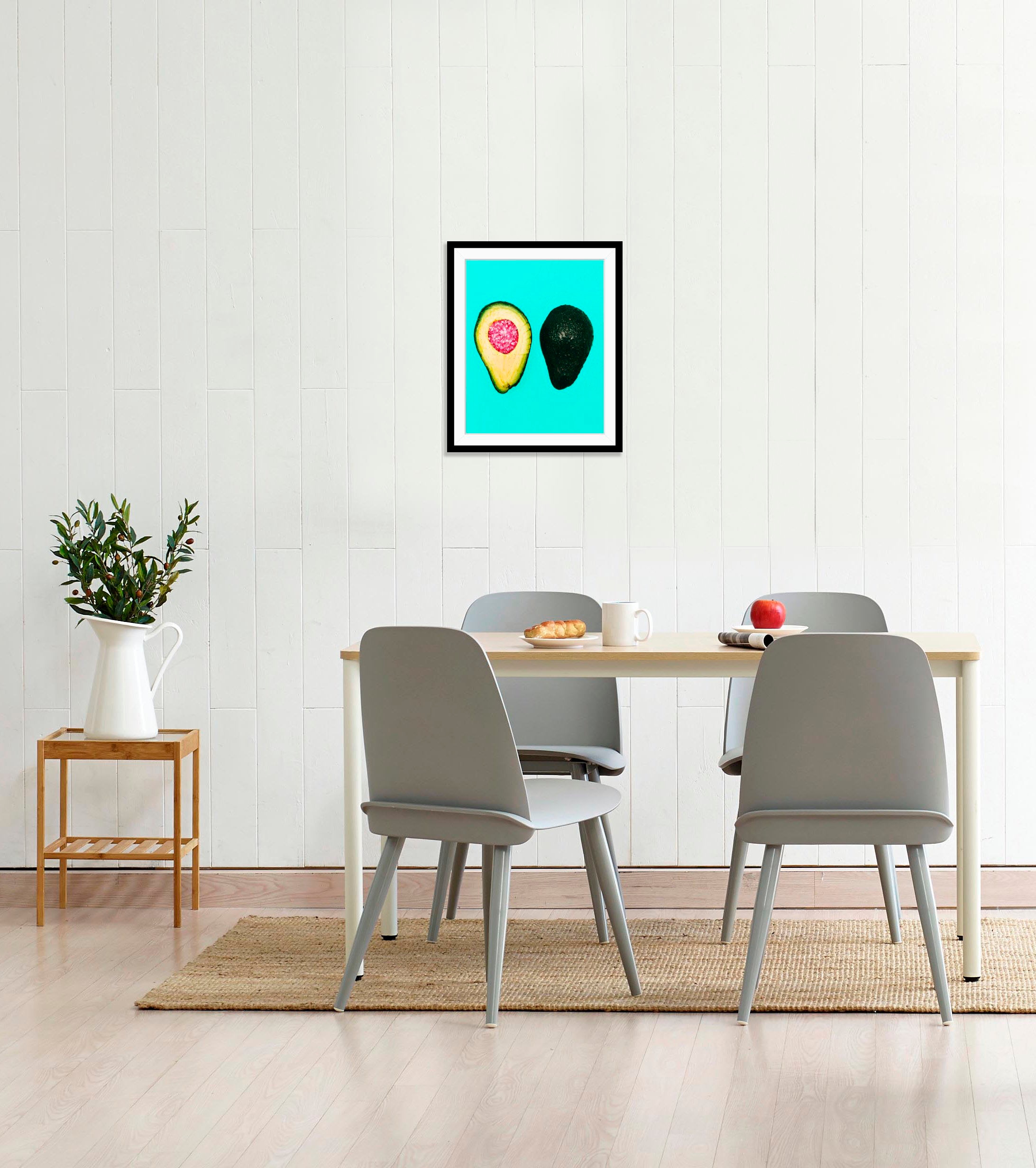 Image of queence Bild "Kilian" Essen Figuren Kunst Lebensmittel Obst Obst Bilder 1 Stk. tlg. HD Premium Poster-Druck inkl. Holzrahmen