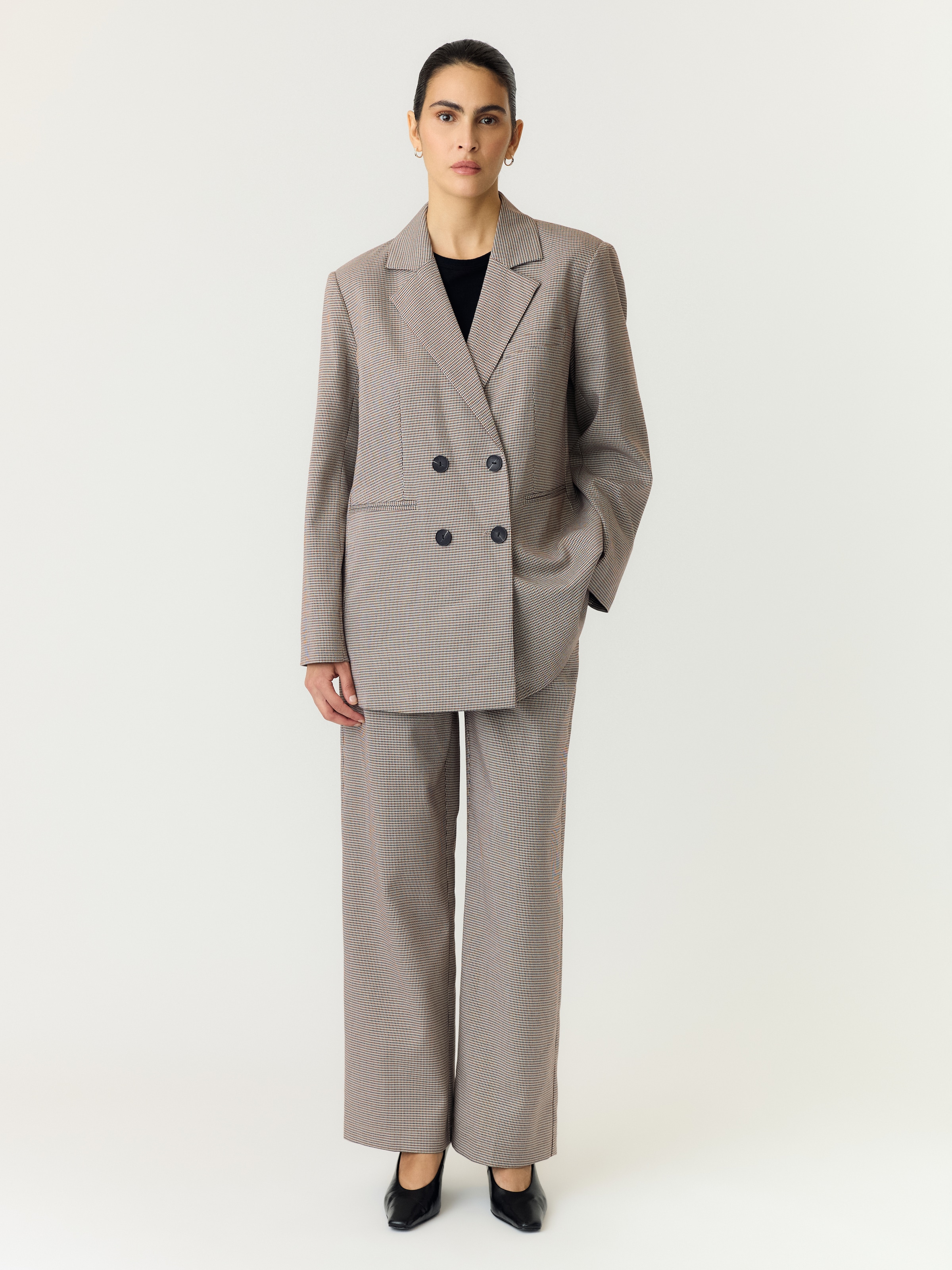 Y.A.S Anzughose »YASCHEKKA HW WIDE PANTS NOOS«  Materialmix, high waist