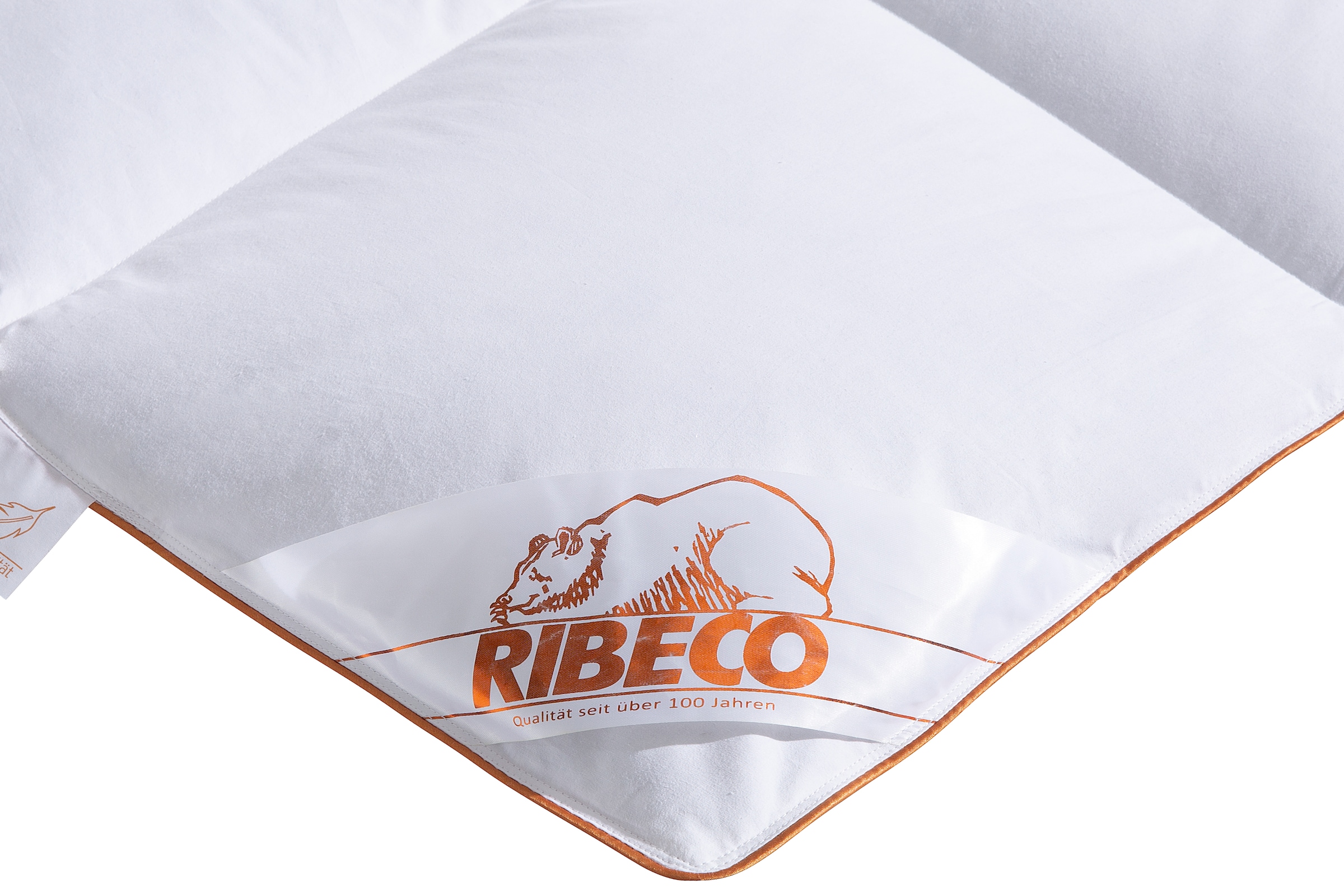 RIBECO Daunenbettdecke »Richard, Bettdecken für Sommer oder Winter, Made in Germany«, warm, Füllung 90% Daune & 10% Federn, Bezug Baumwolle, (1 St.), Bettdecke 135x200 cm, 155x220 cm und weitere Grössen, Decke