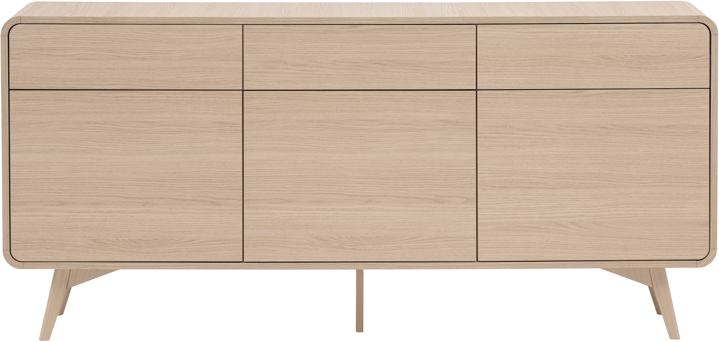 Home affaire Sideboard »Torsby, moderner Schrank, Kommode in Eiche Natur, 180 cm breit« abgerundete Ecken, ausreichend Stauraum, vielseitig einsetzbar