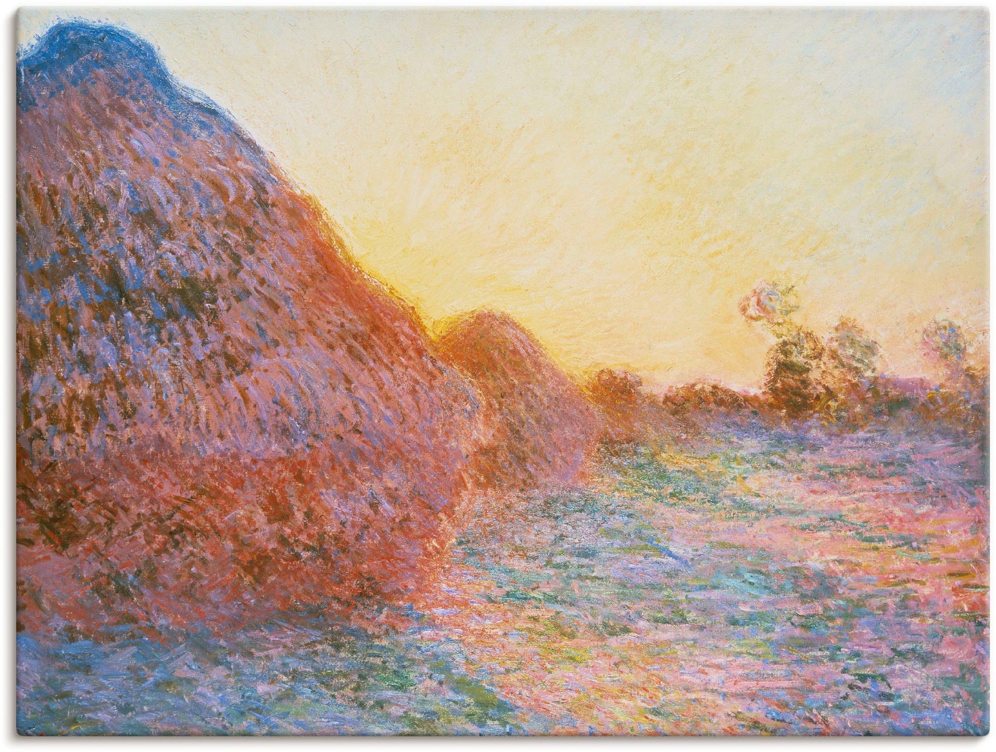 Image of Artland Wandbild »Strohschober im Sonnenlicht. 1891«, Felder, (1 St.), in vielen Grössen & Produktarten -Leinwandbild, Poster, Wandaufkleber / Wandtattoo auch für Badezimmer geeignet bei Ackermann Versand Schweiz