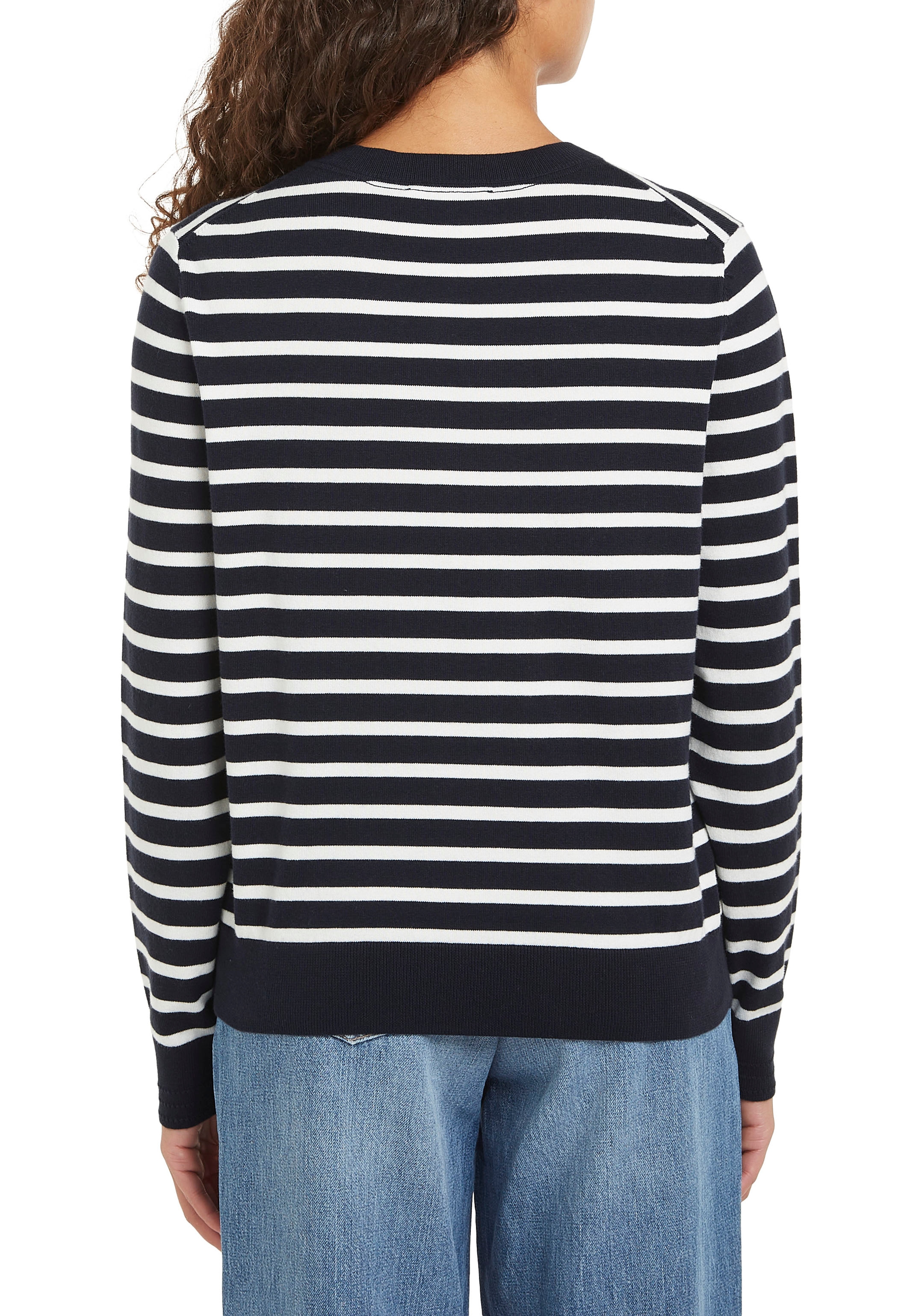 Tommy Hilfiger Strickjacke »CO JERSEY STITCH CARDIGAN«, mit Tommy Hilfiger Flagge