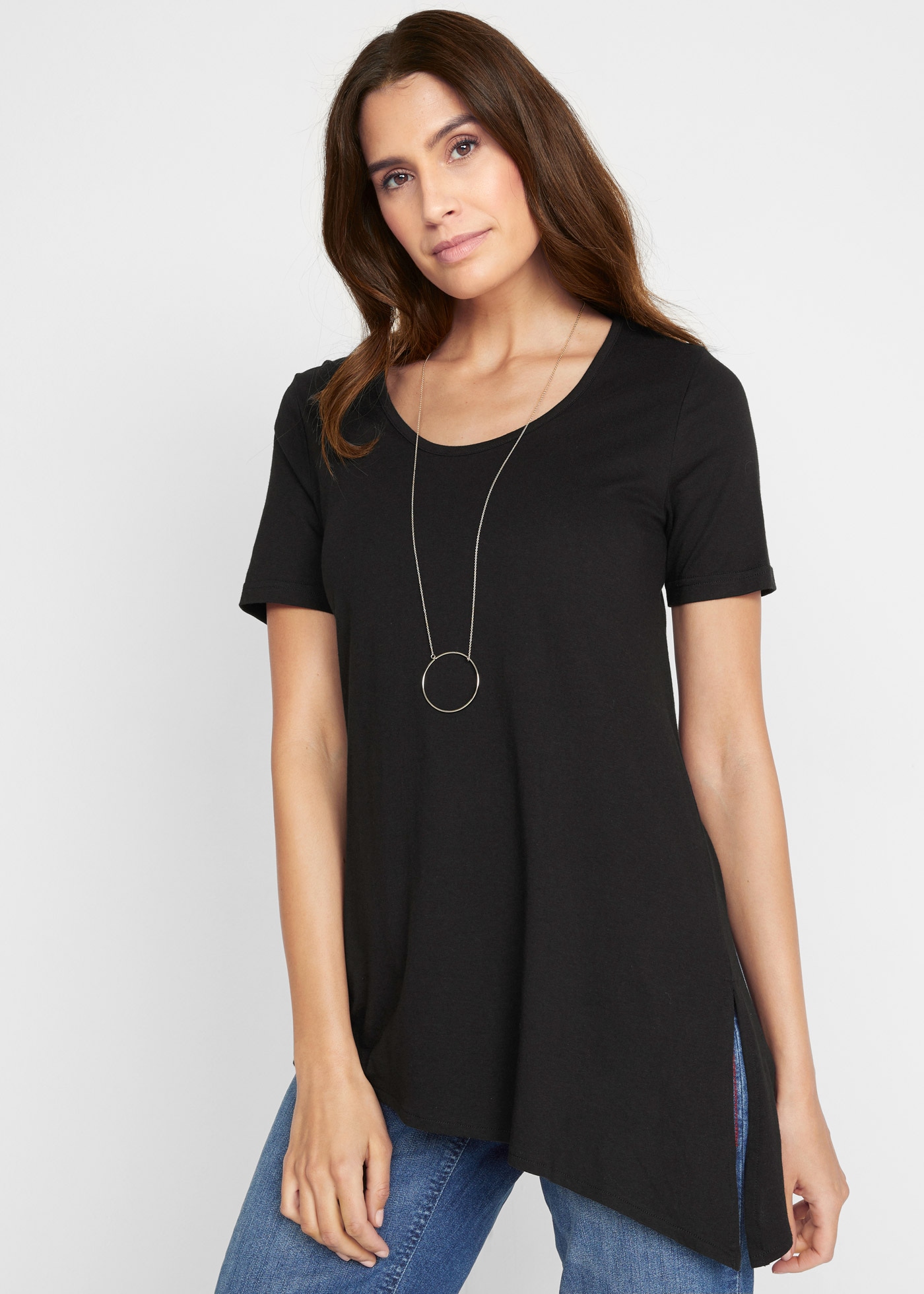 Image of bonprix Longshirt bequeme Passform, asymmetrischer Saum, mit Seitenschlitz