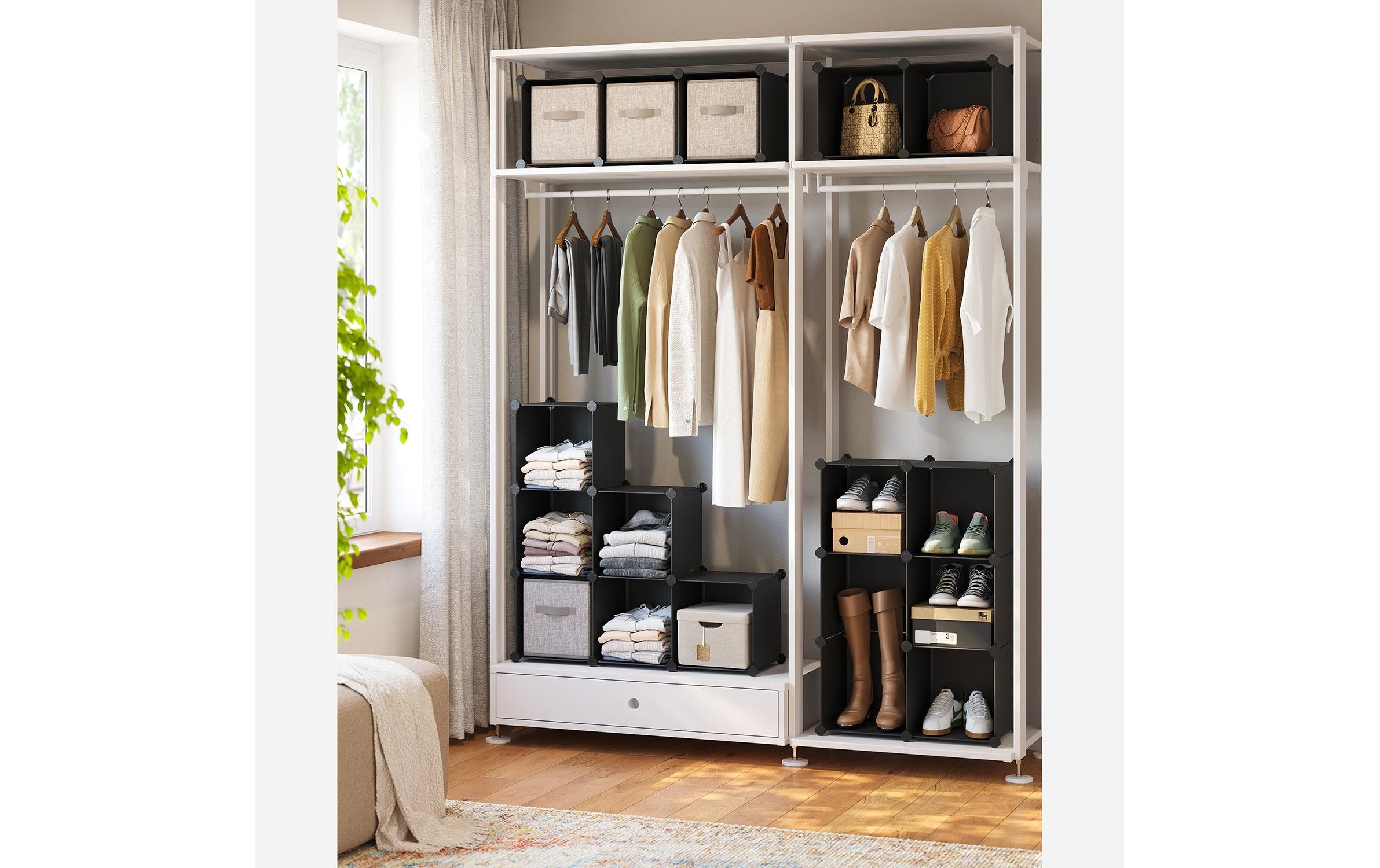 SONGMICS Étagère »zum Zusammenstecken« Système de rangement modulaire avec 16 compartiments