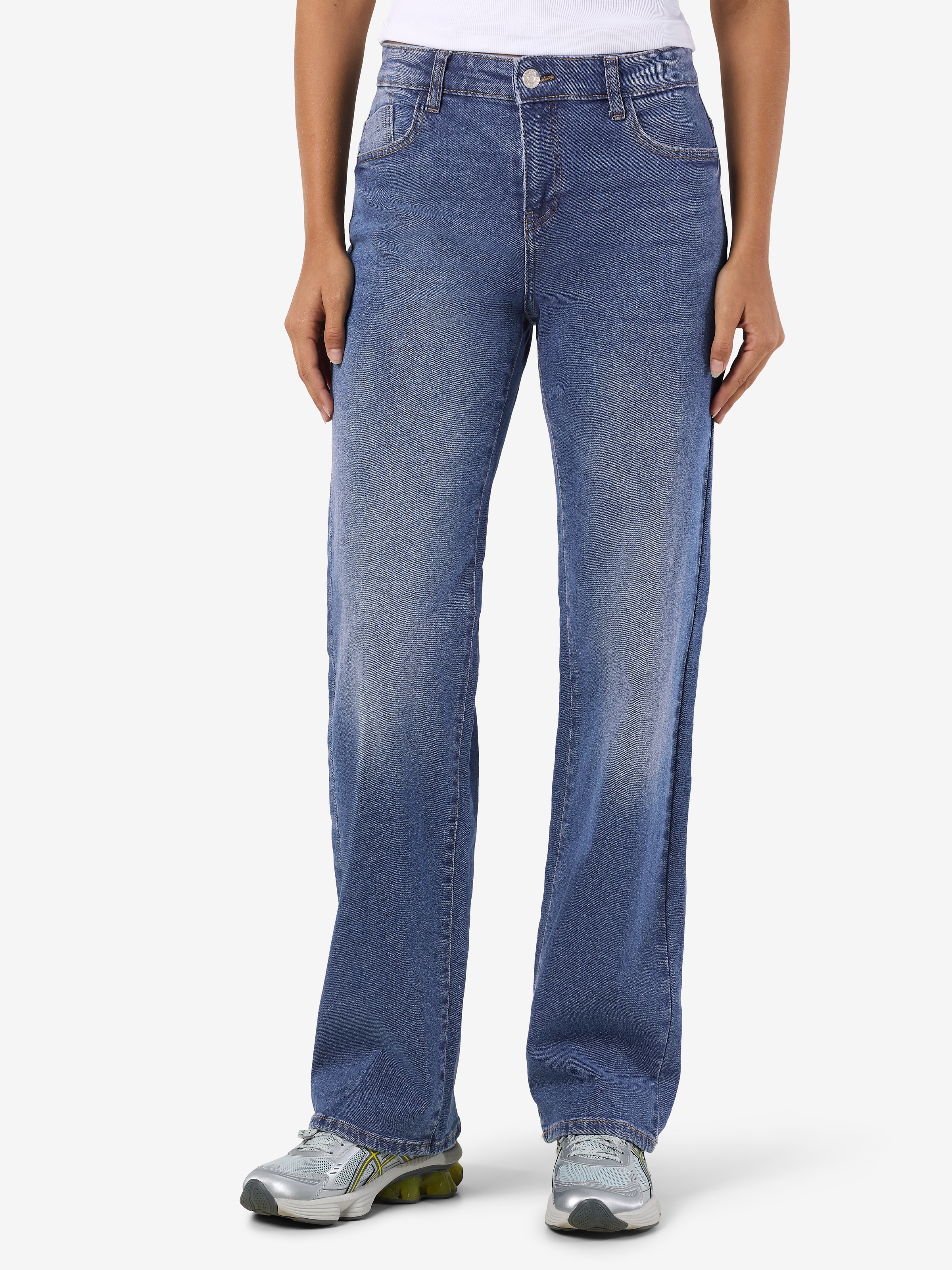 Image of Noisy may Weite Jeans "NMYOLANDA NW WIDE JEANS AZ308MB FWD NOOS" extra lang