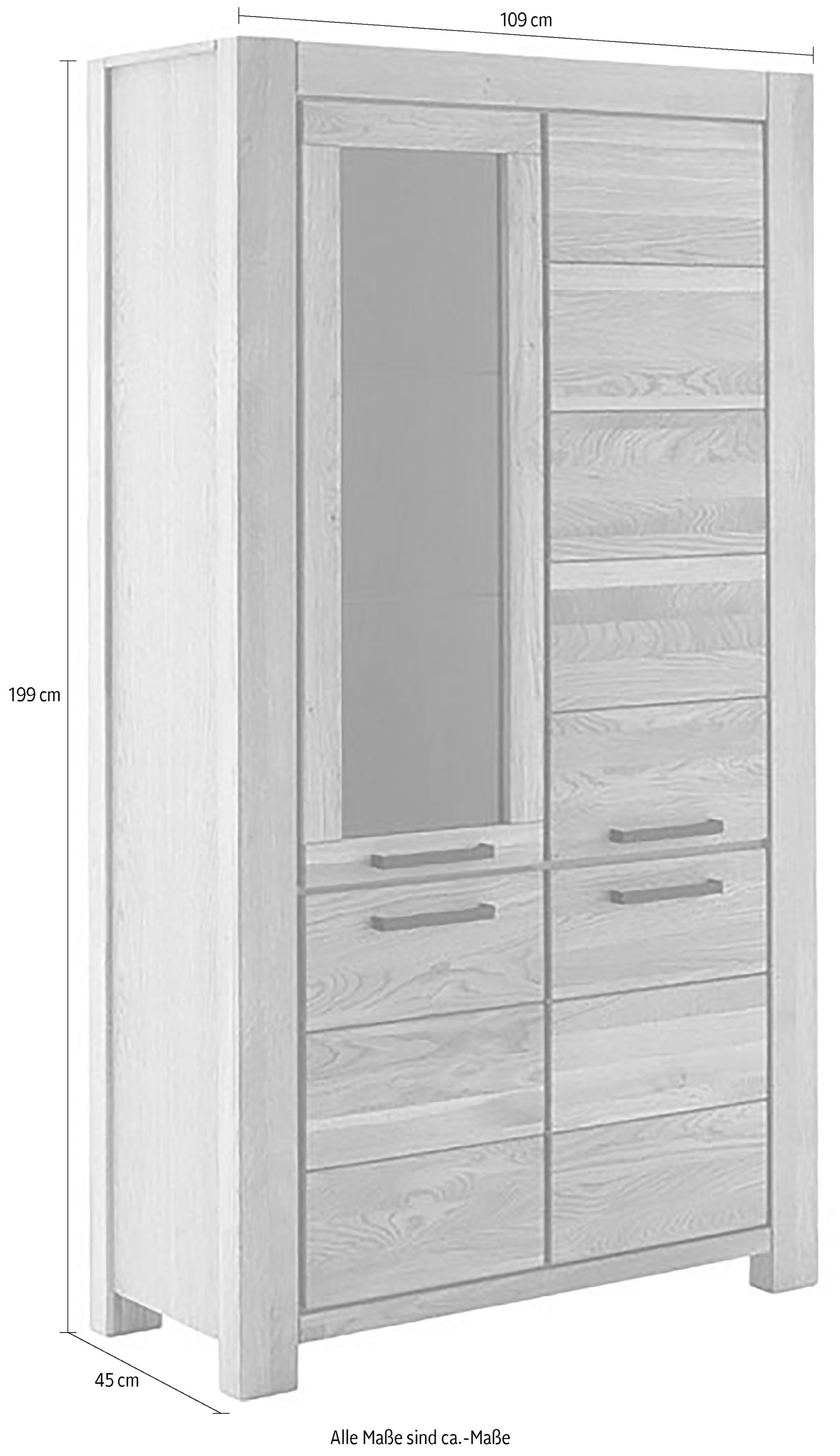 MCA living Vitrine »SILIAS Vitrine gross«, (1 St.), gedämpfte Türen